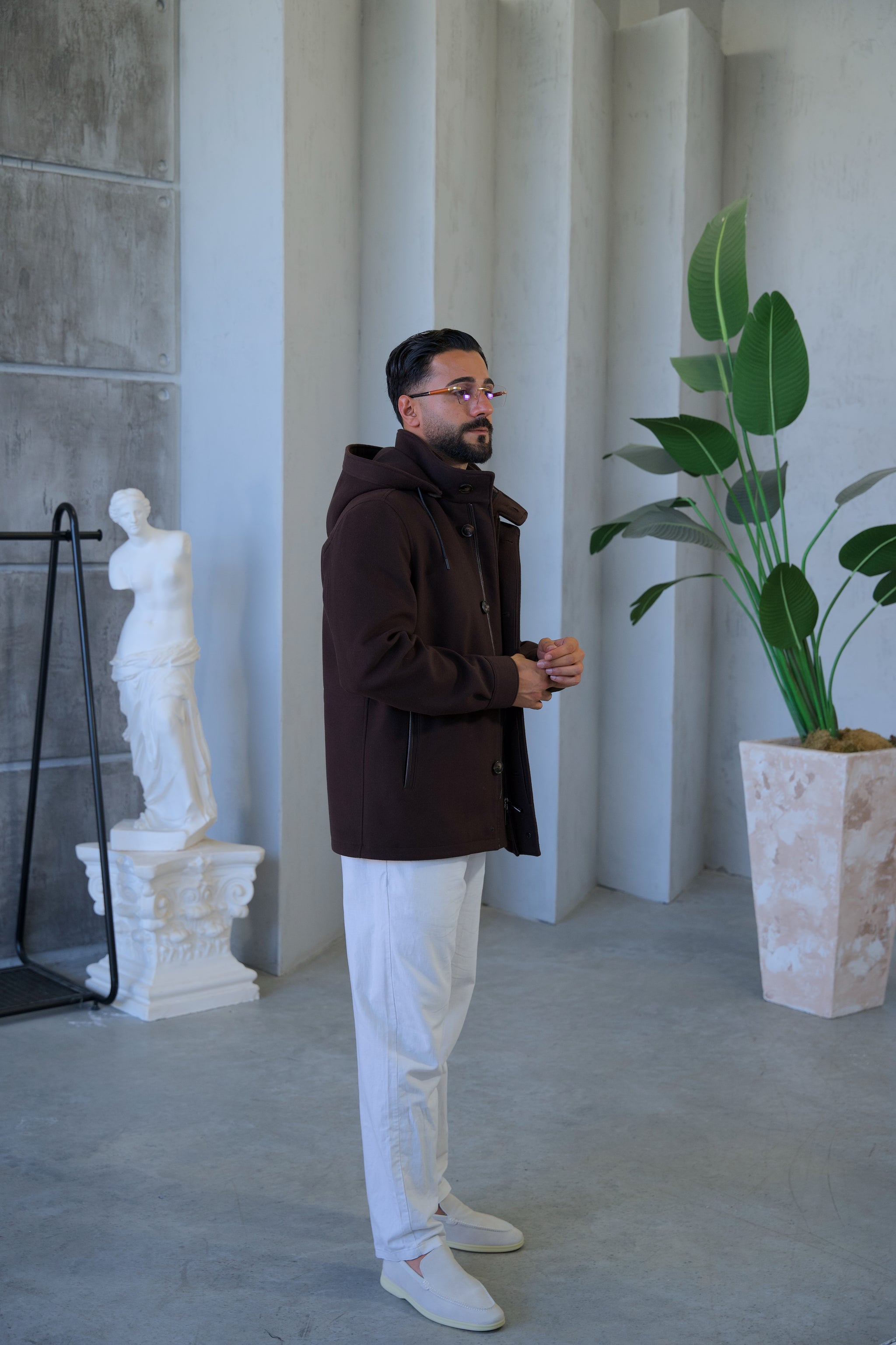 Men's Cashmere Hooded Jacket