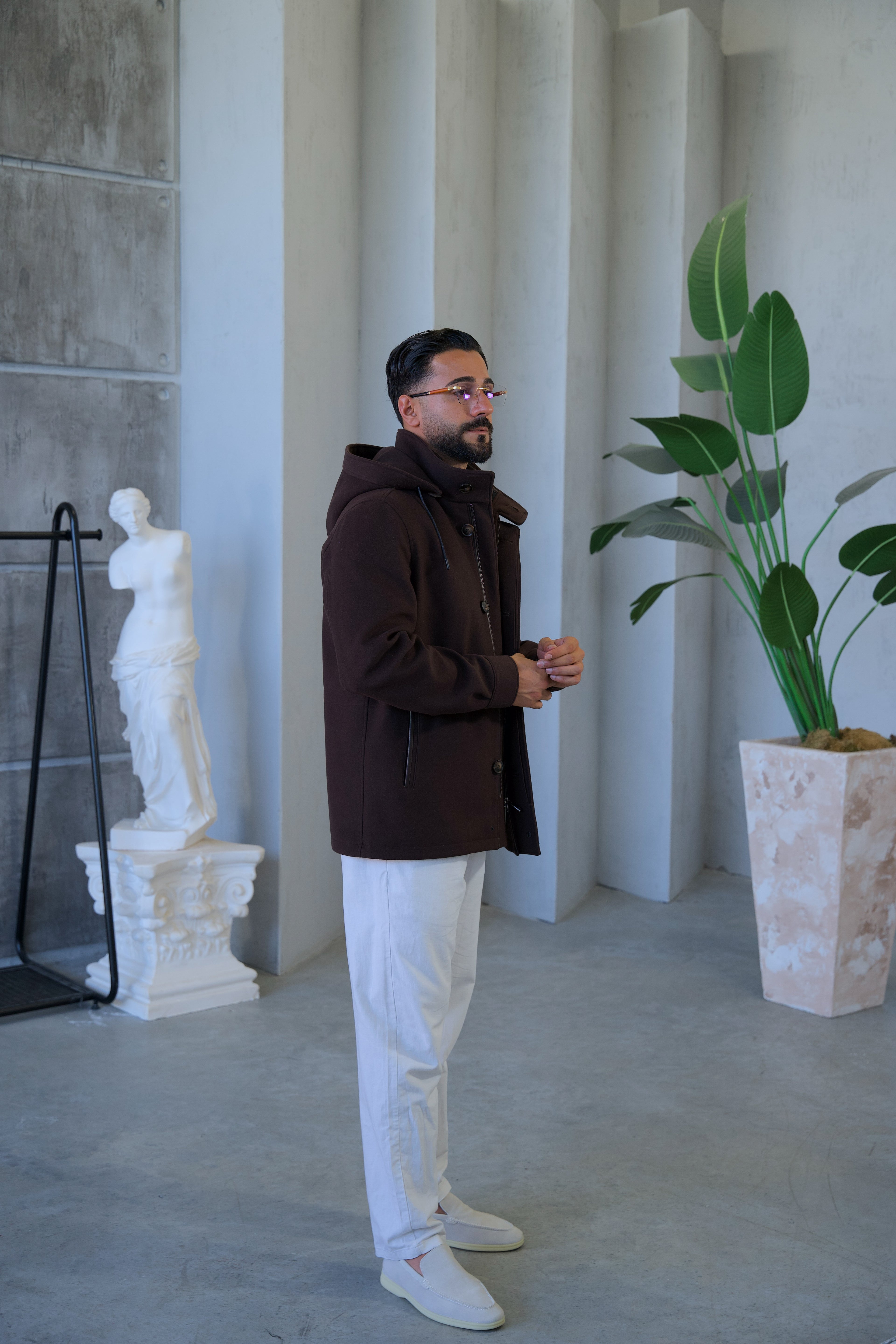 Men's Cashmere Hooded Jacket