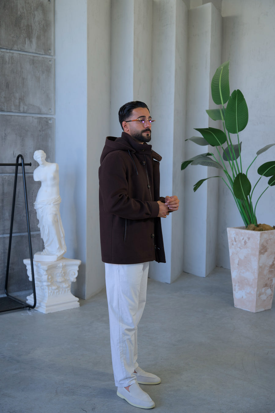 Men's Cashmere Hooded Jacket