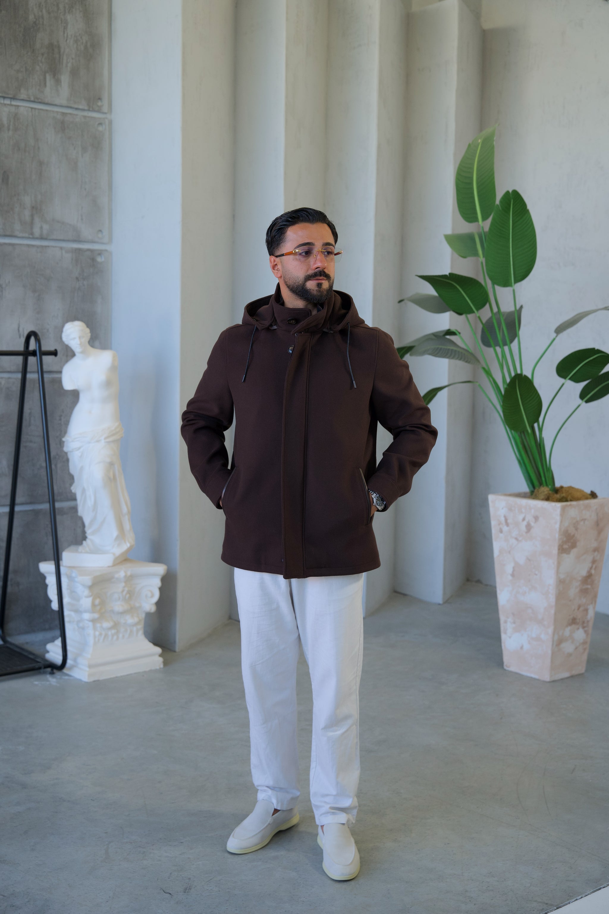 Men's Cashmere Hooded Jacket