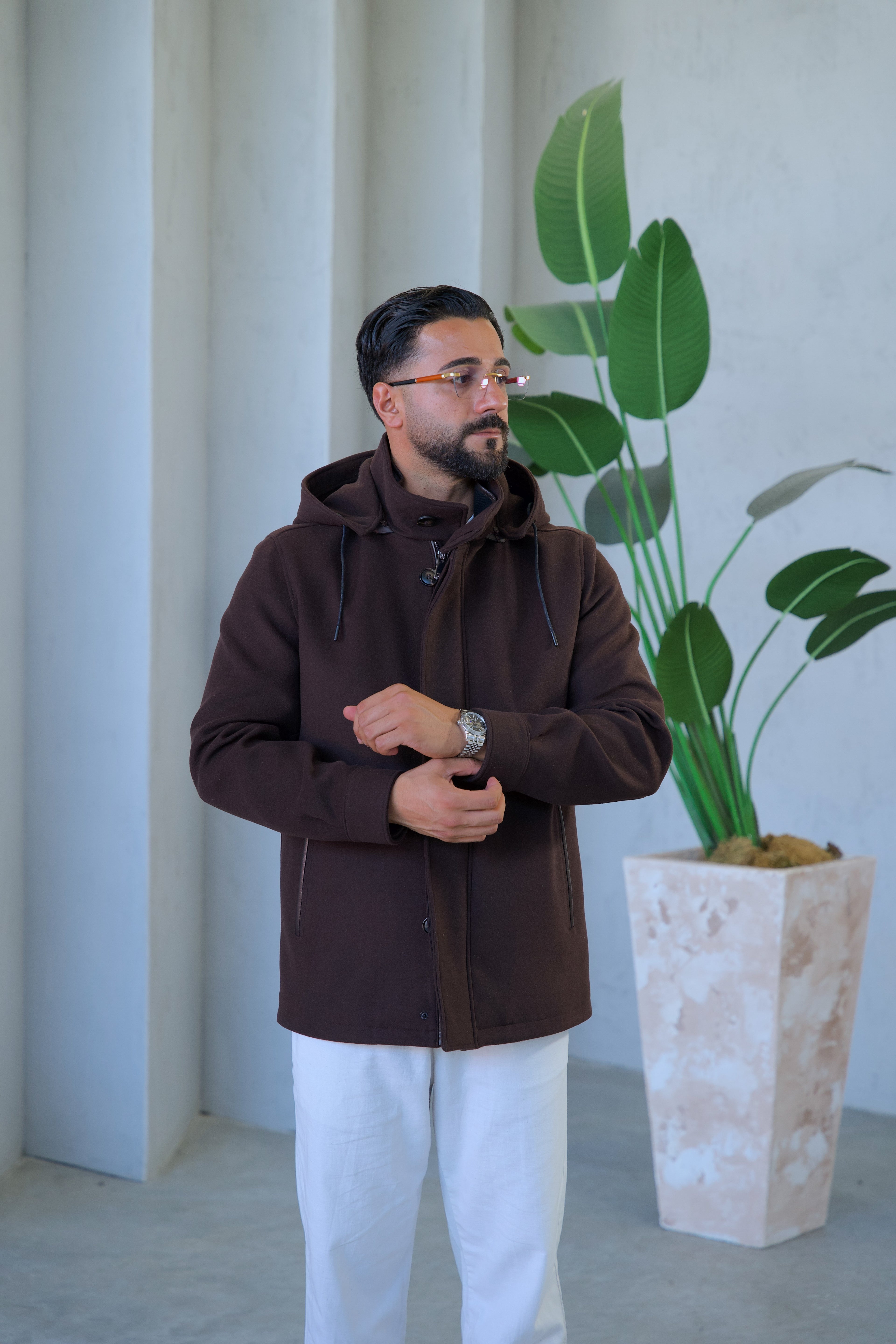 Men's Cashmere Hooded Jacket