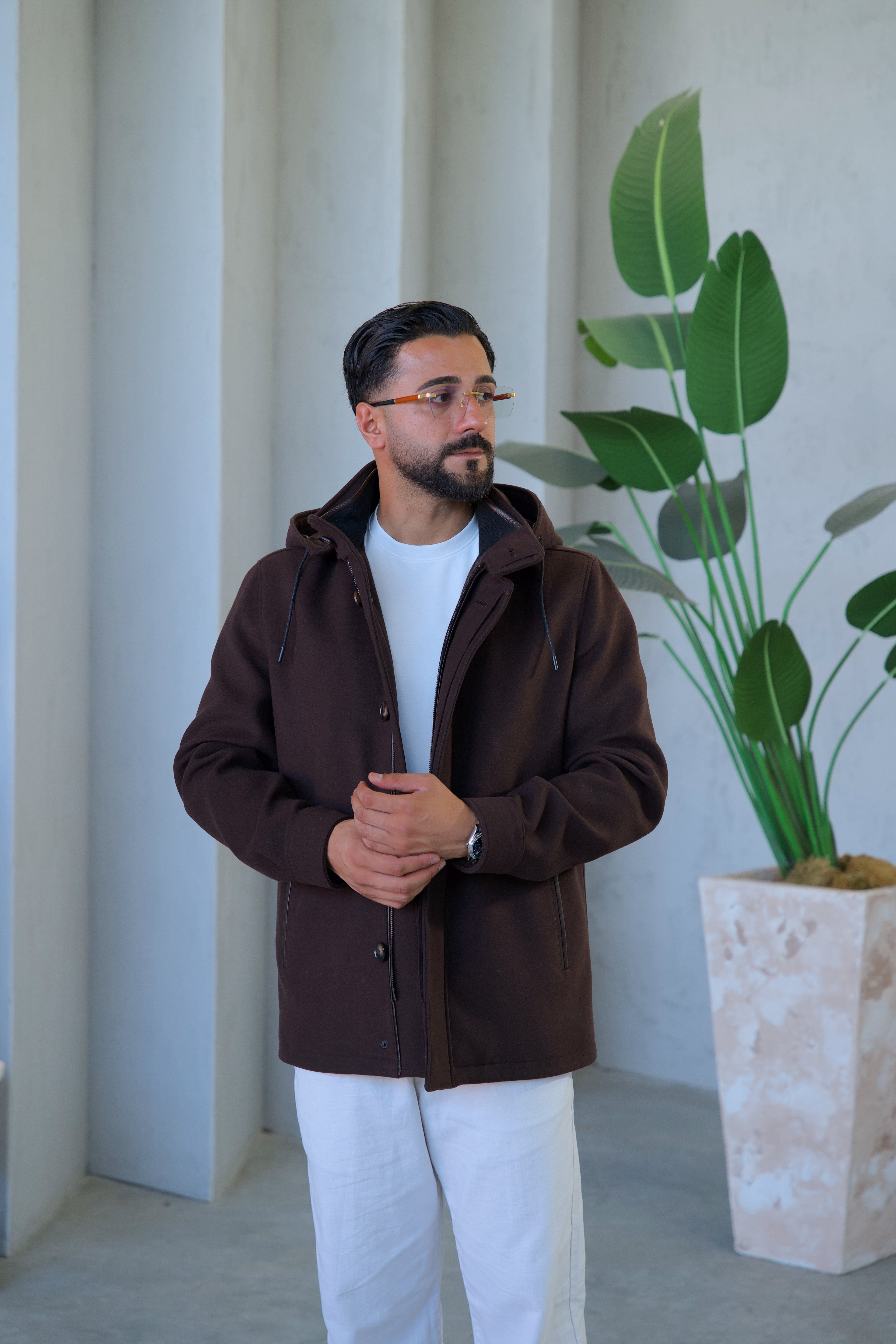 Men's Cashmere Hooded Jacket