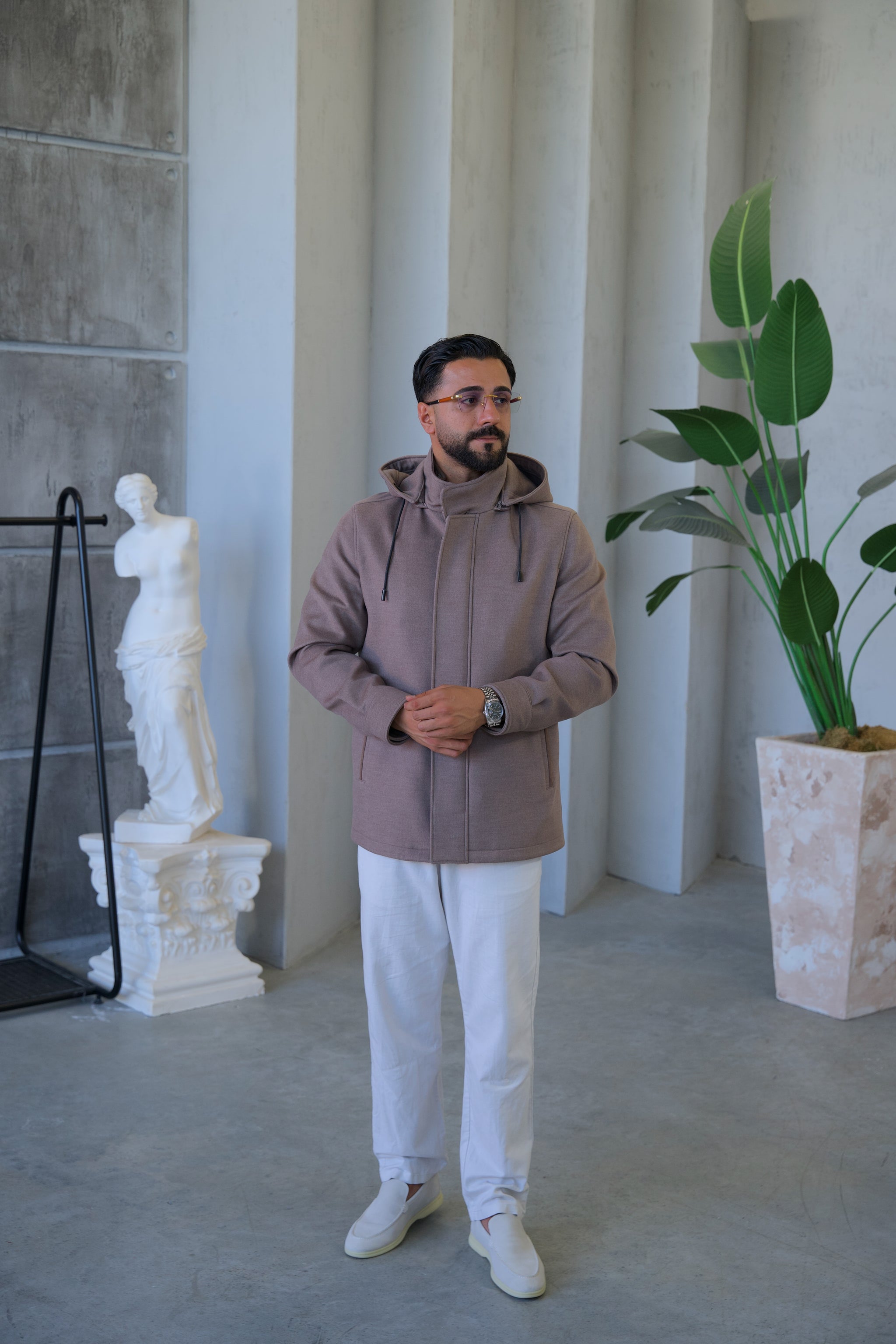 Men's Cashmere Hooded Jacket
