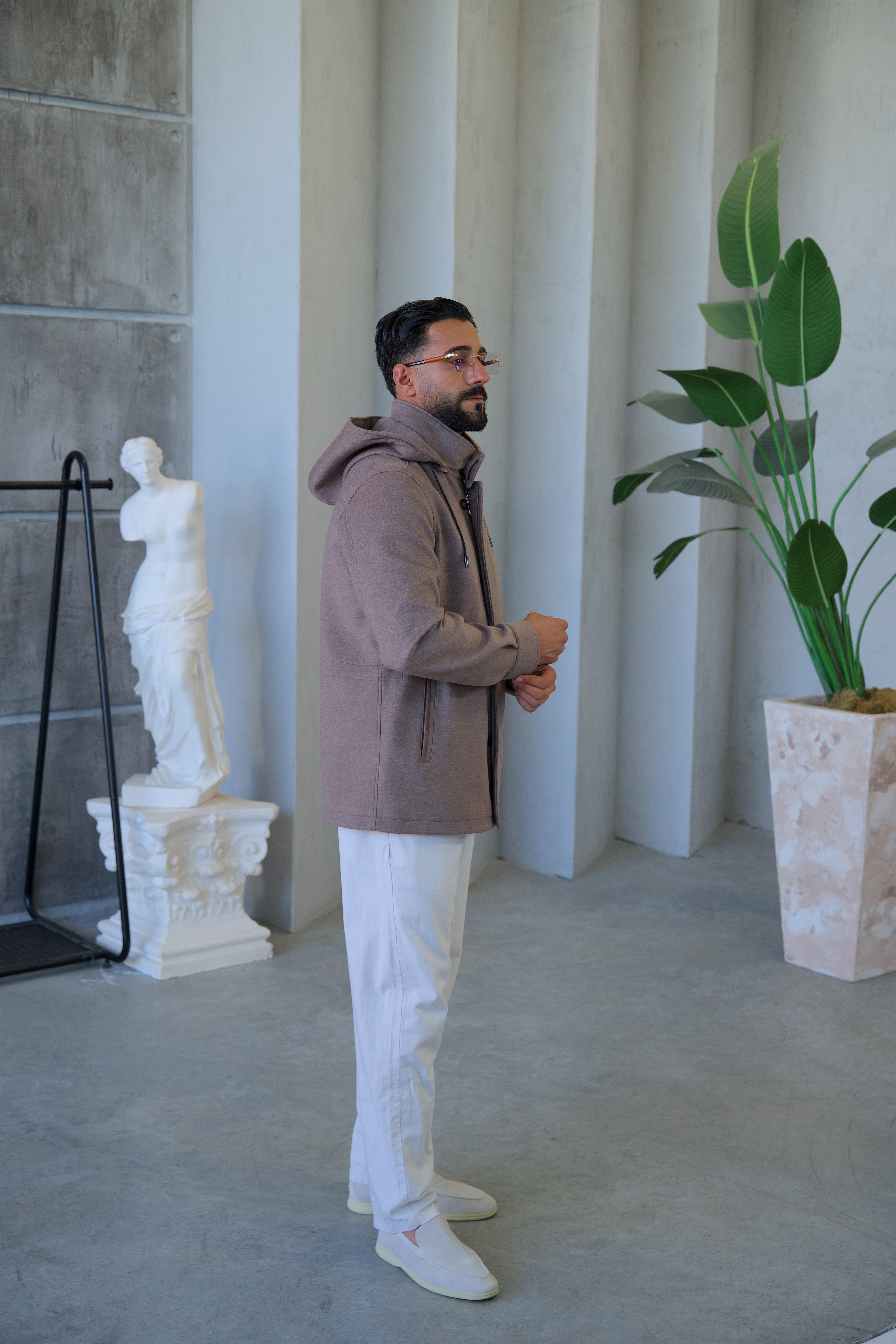 Men's Cashmere Hooded Jacket