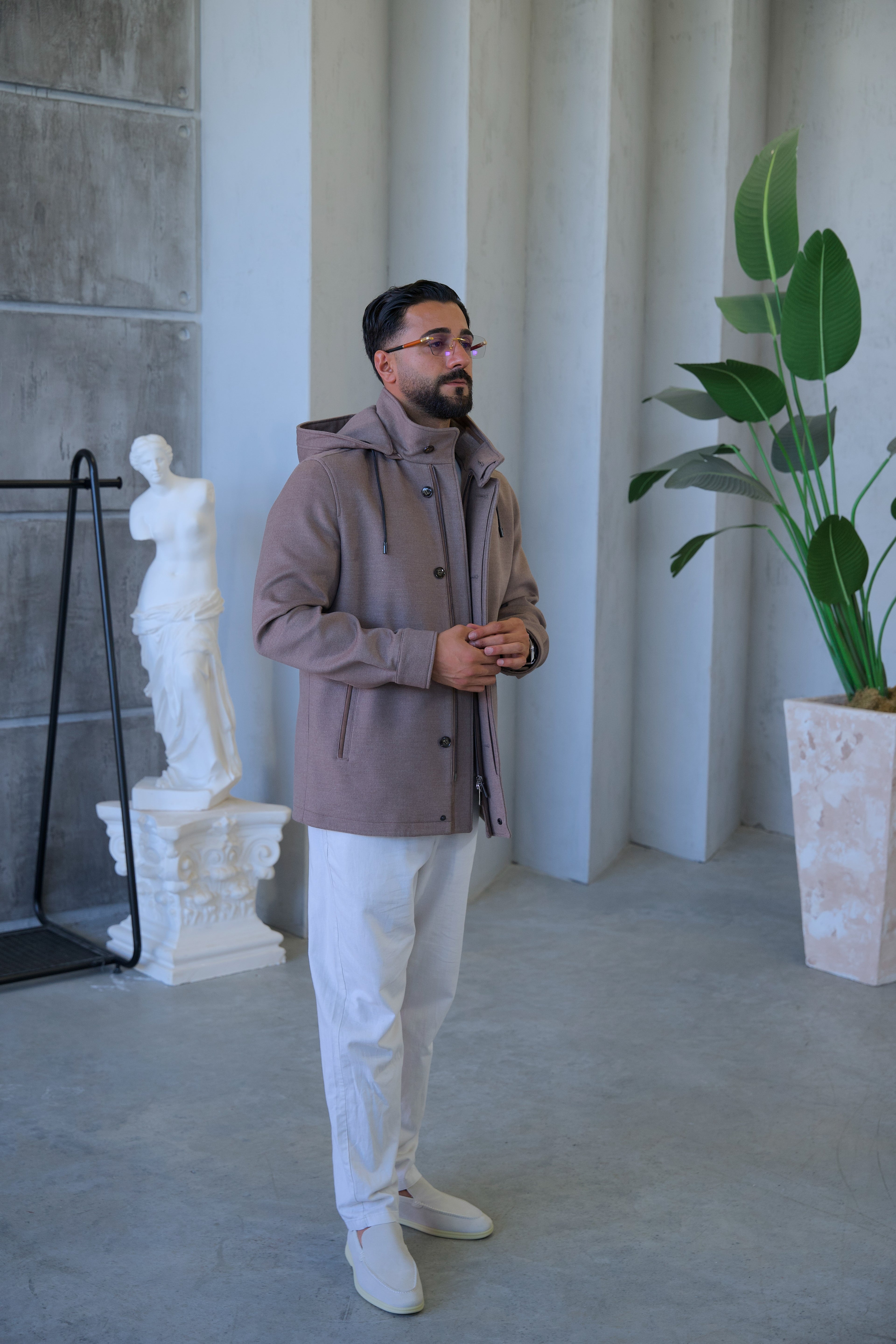 Men's Cashmere Hooded Jacket