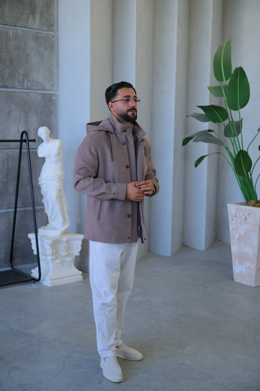 Men's Cashmere Hooded Jacket