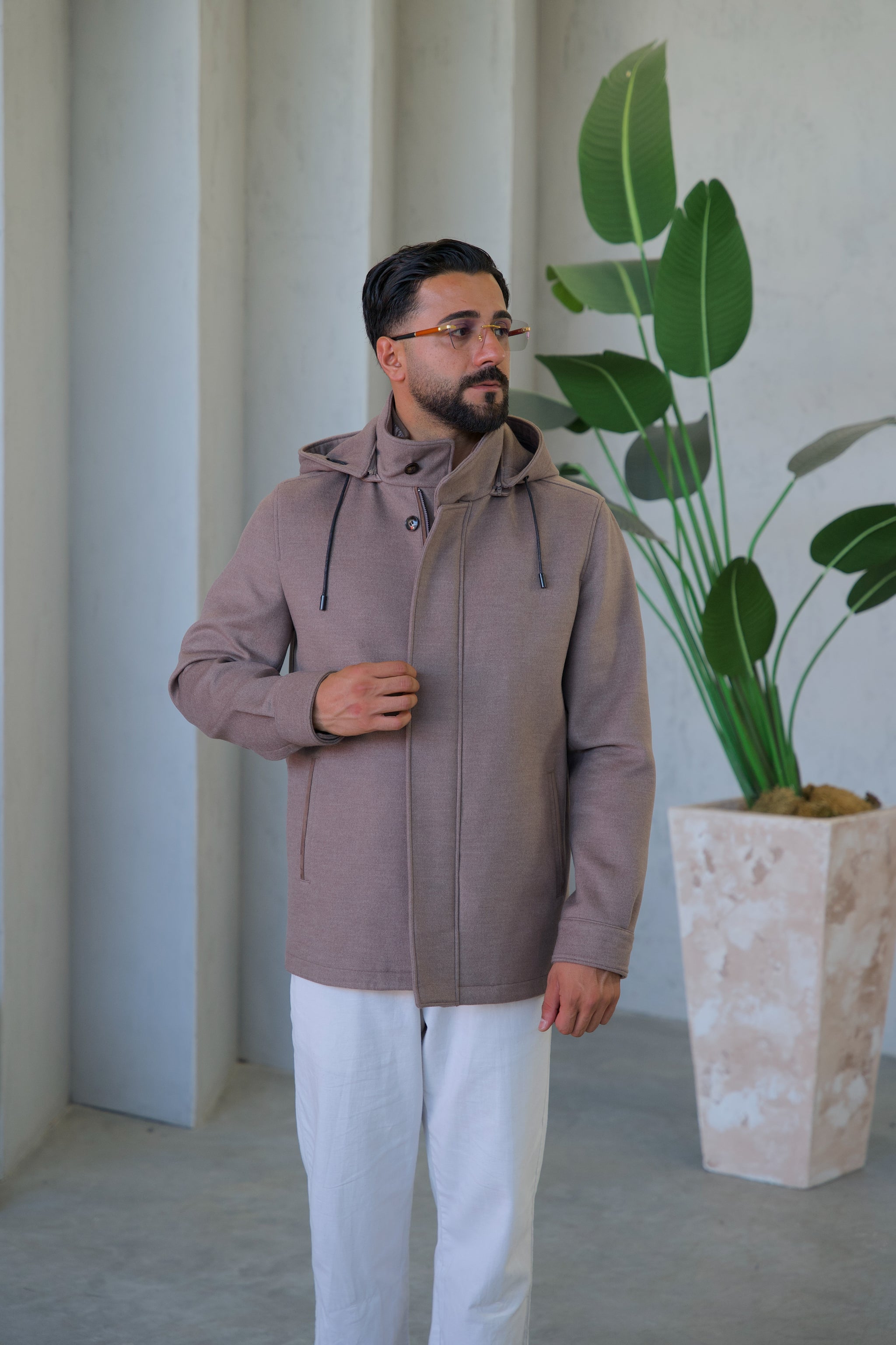 Men's Cashmere Hooded Jacket