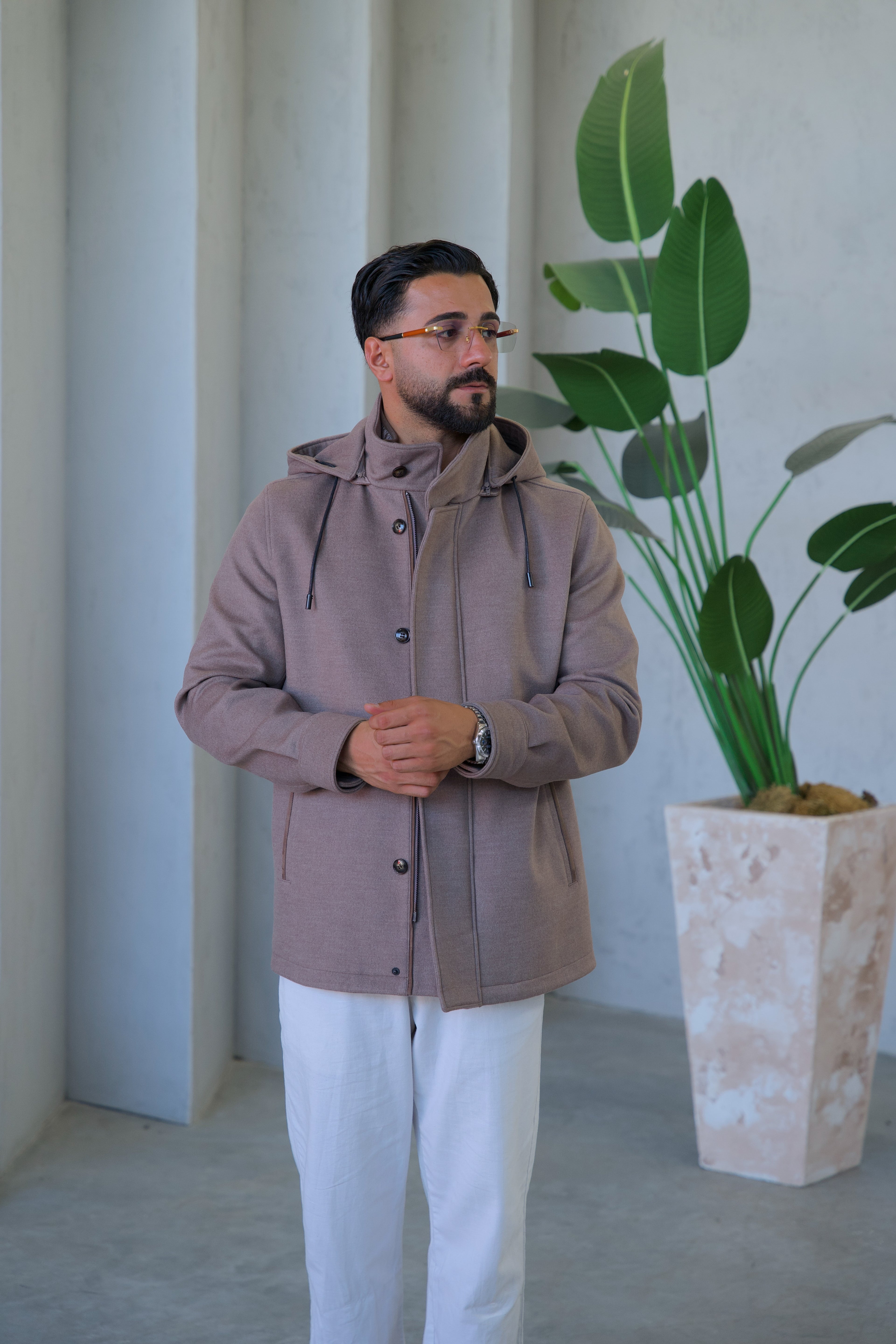Men's Cashmere Hooded Jacket