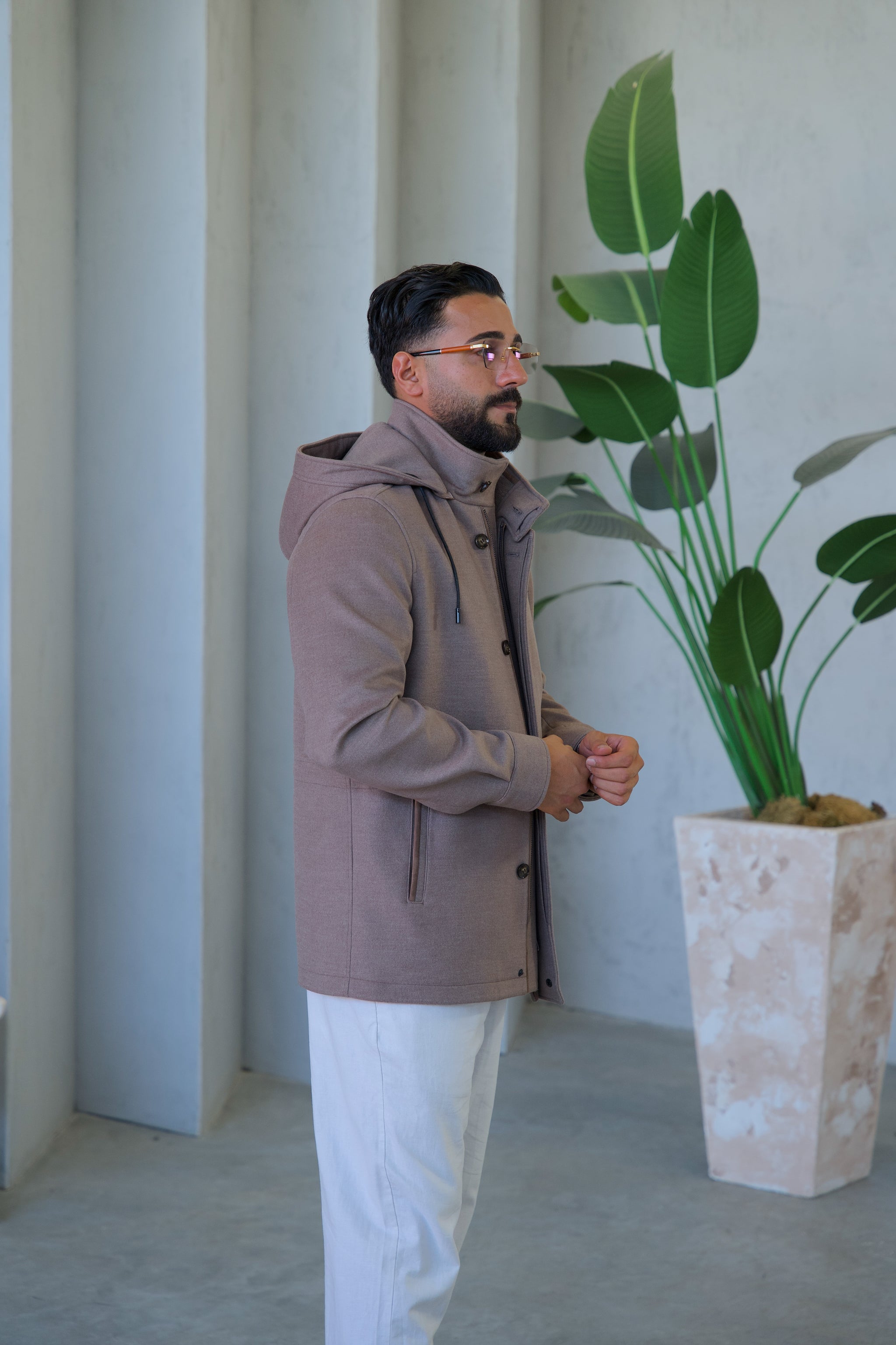 Men's Cashmere Hooded Jacket