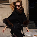FOX TRIMMED CASHMERE COAT -1337