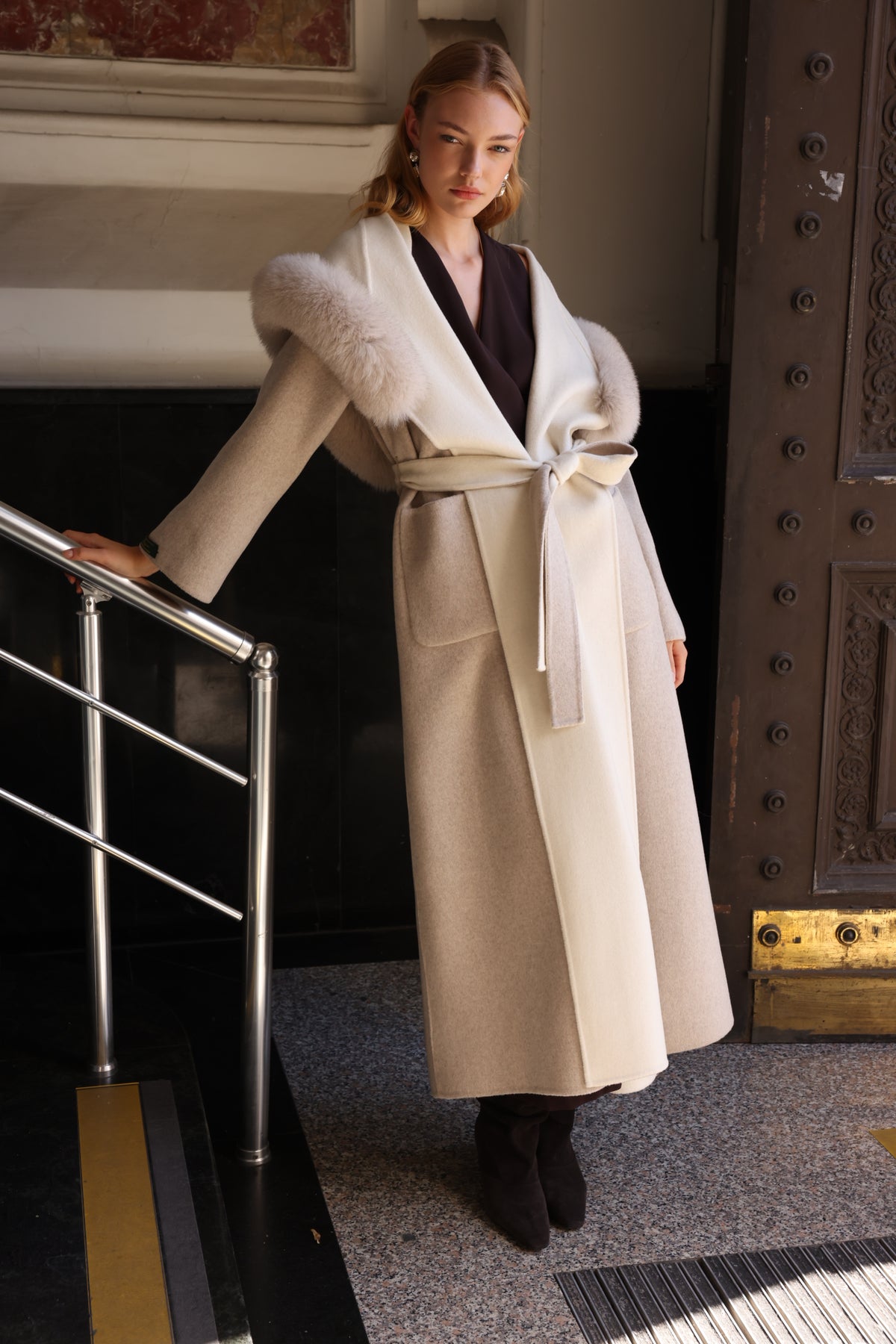 ALPACA FOX FUR COAT -9022
