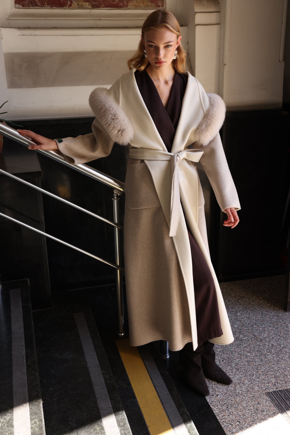 ALPACA FOX FUR COAT -9022