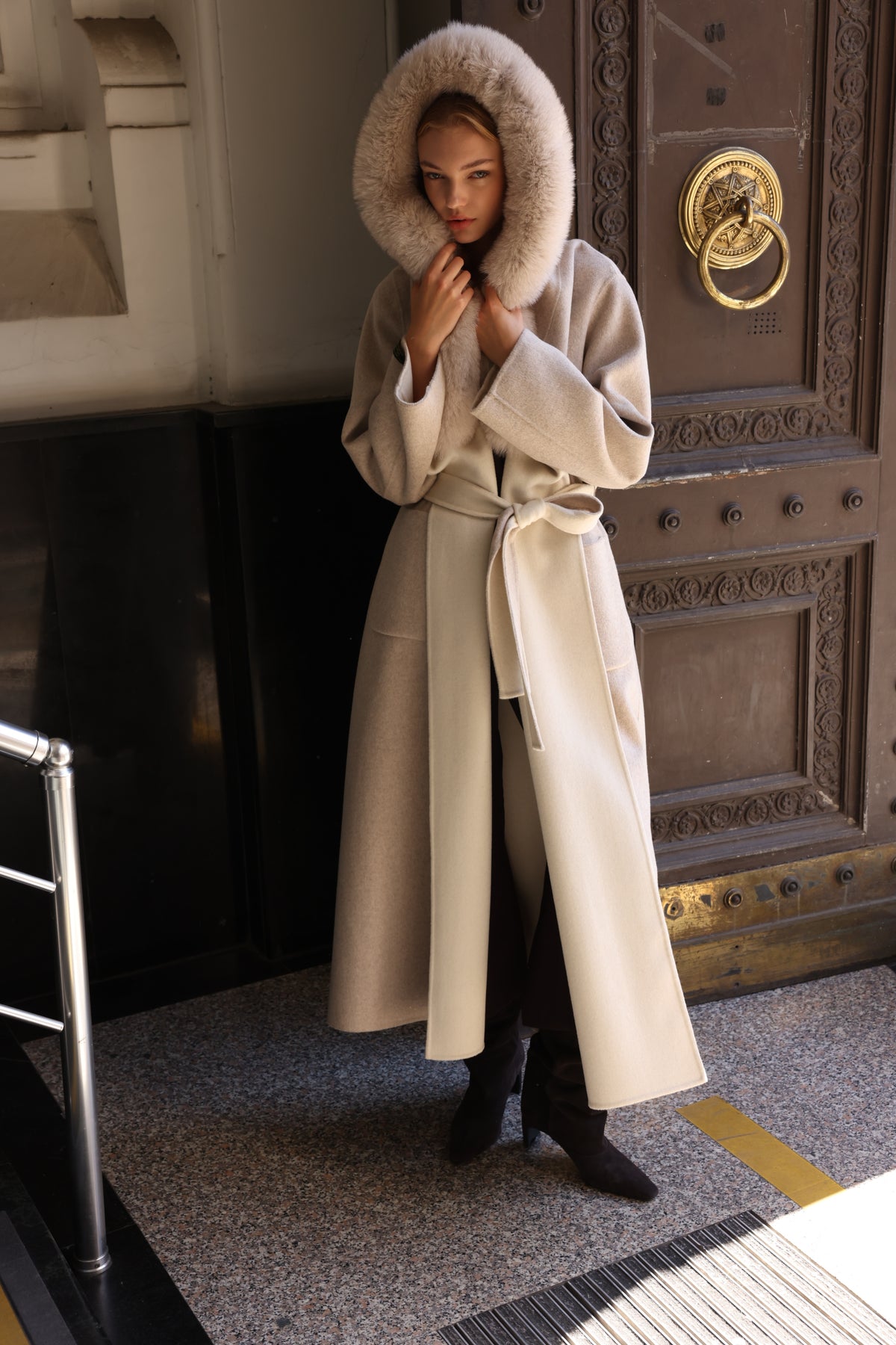 ALPACA FOX FUR COAT -9022