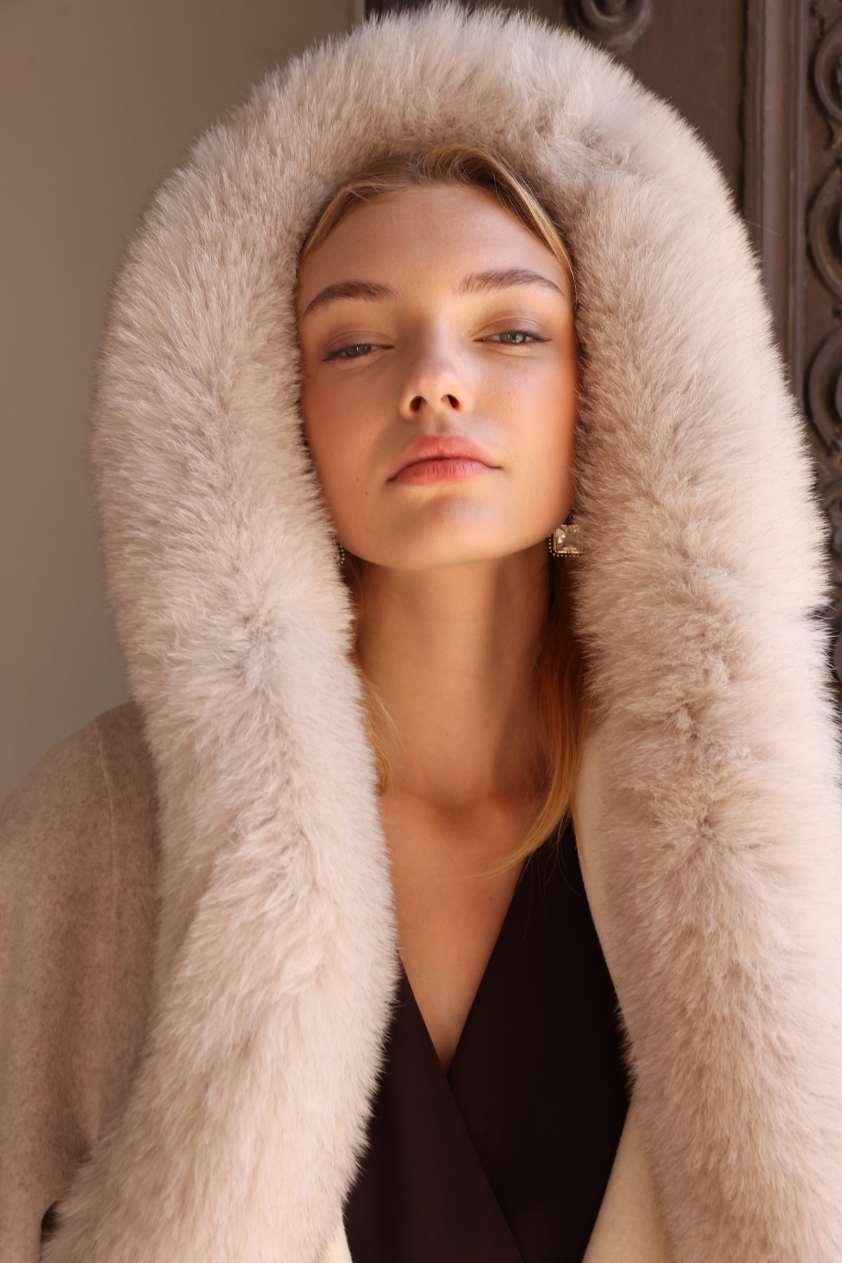 ALPACA FOX FUR COAT -9022