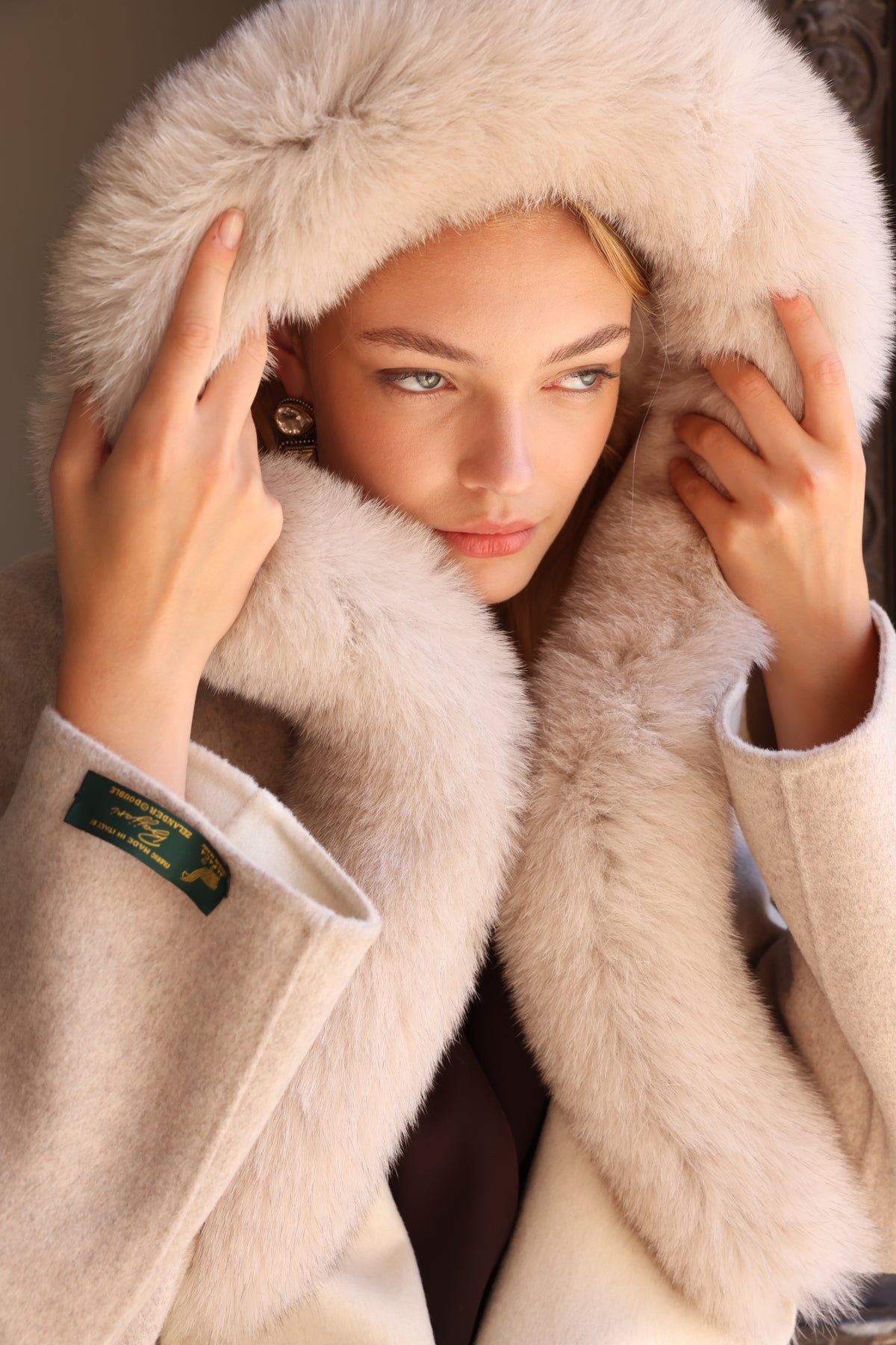 ALPACA FOX FUR COAT -9022