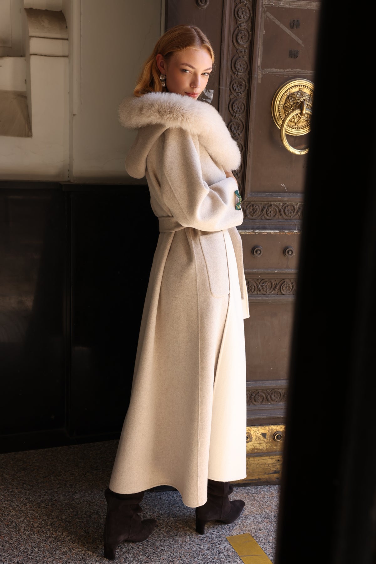 ALPACA FOX FUR COAT -9022
