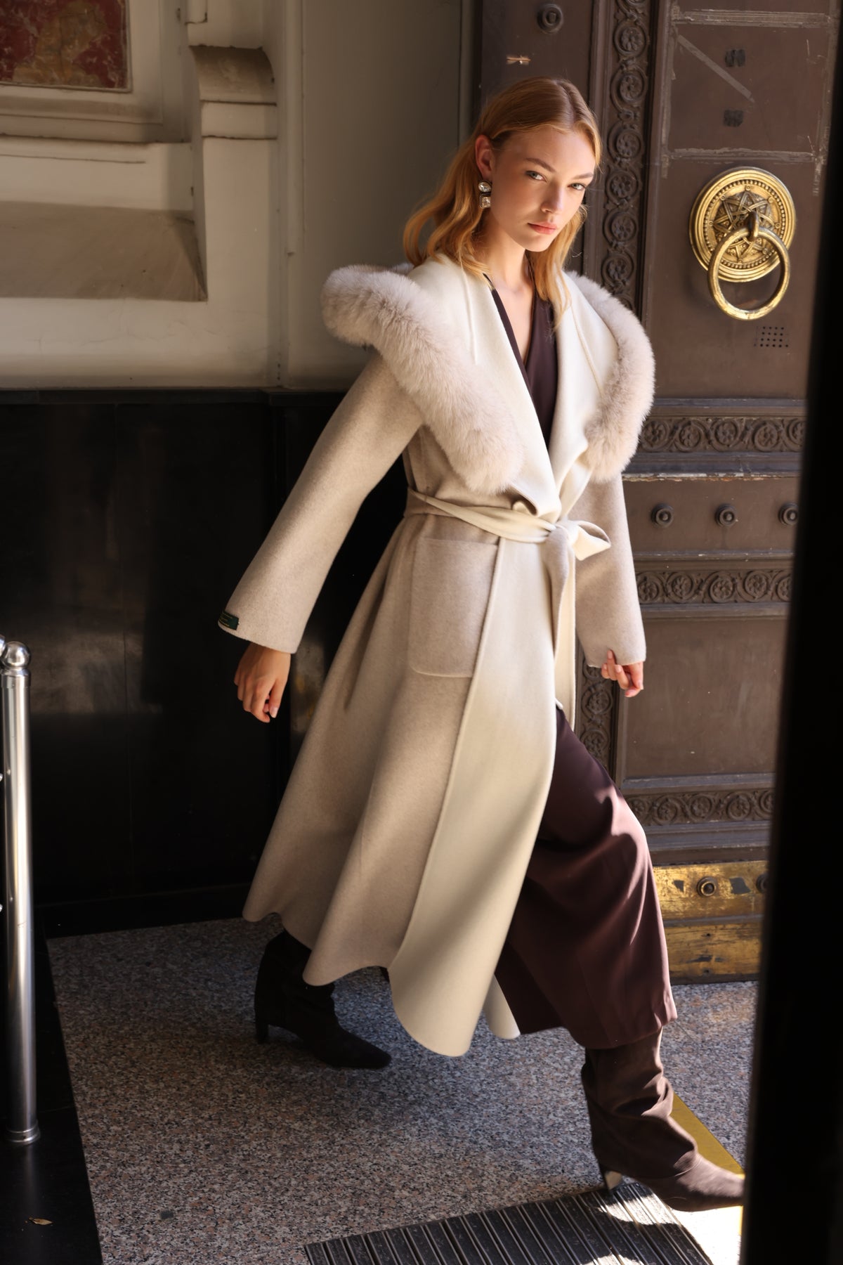 ALPACA FOX FUR COAT -9022