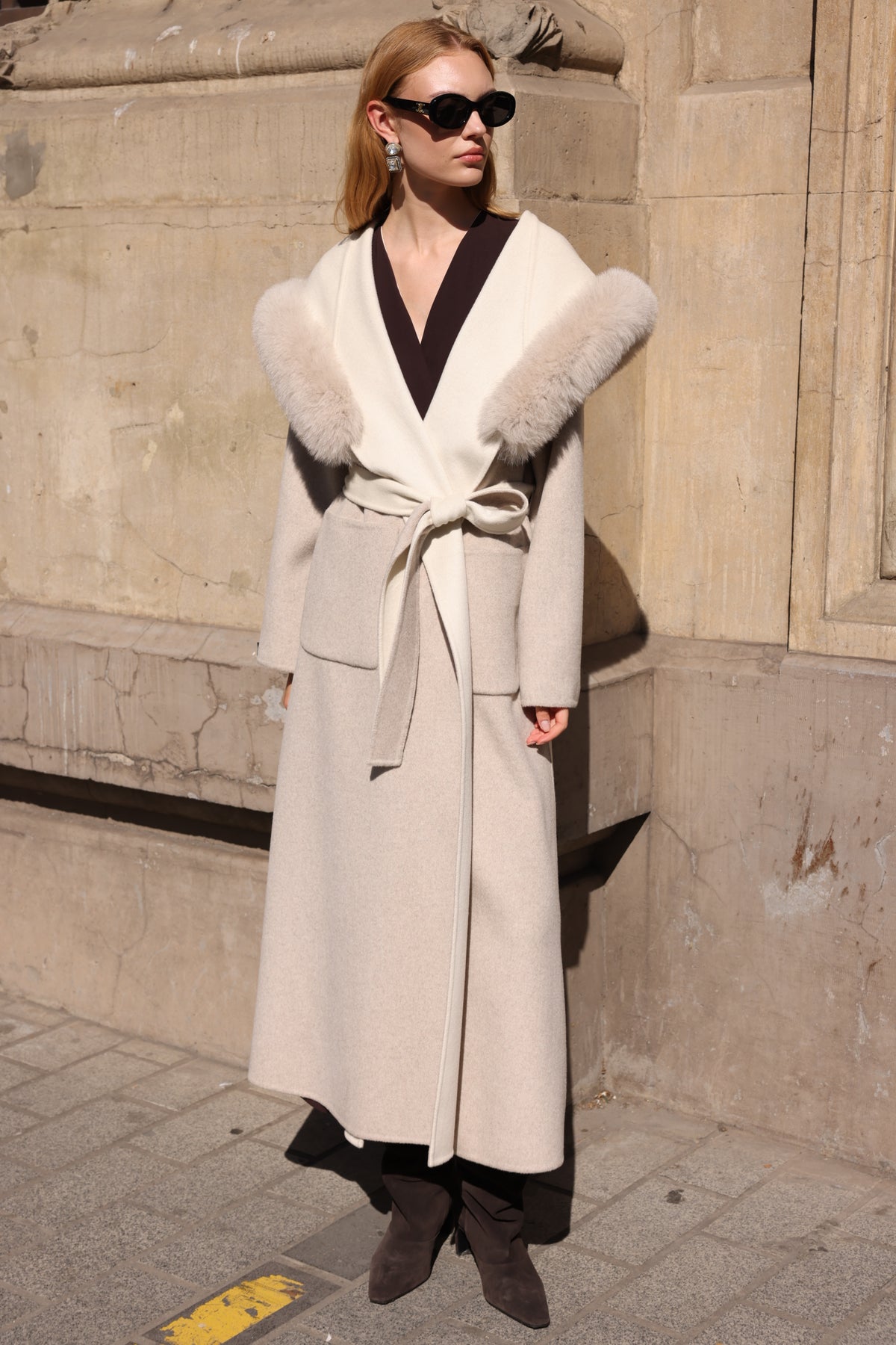 ALPACA FOX FUR COAT -9022
