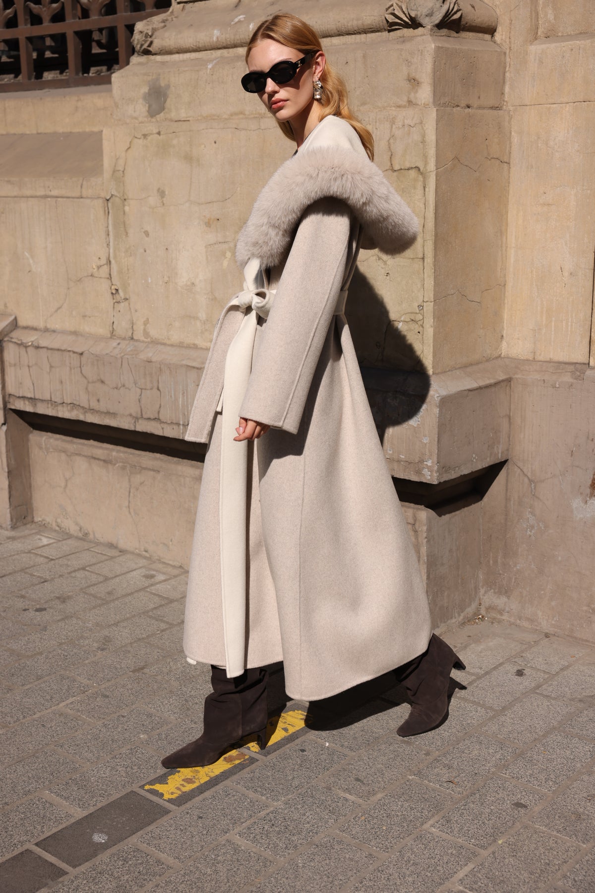 ALPACA FOX FUR COAT -9022