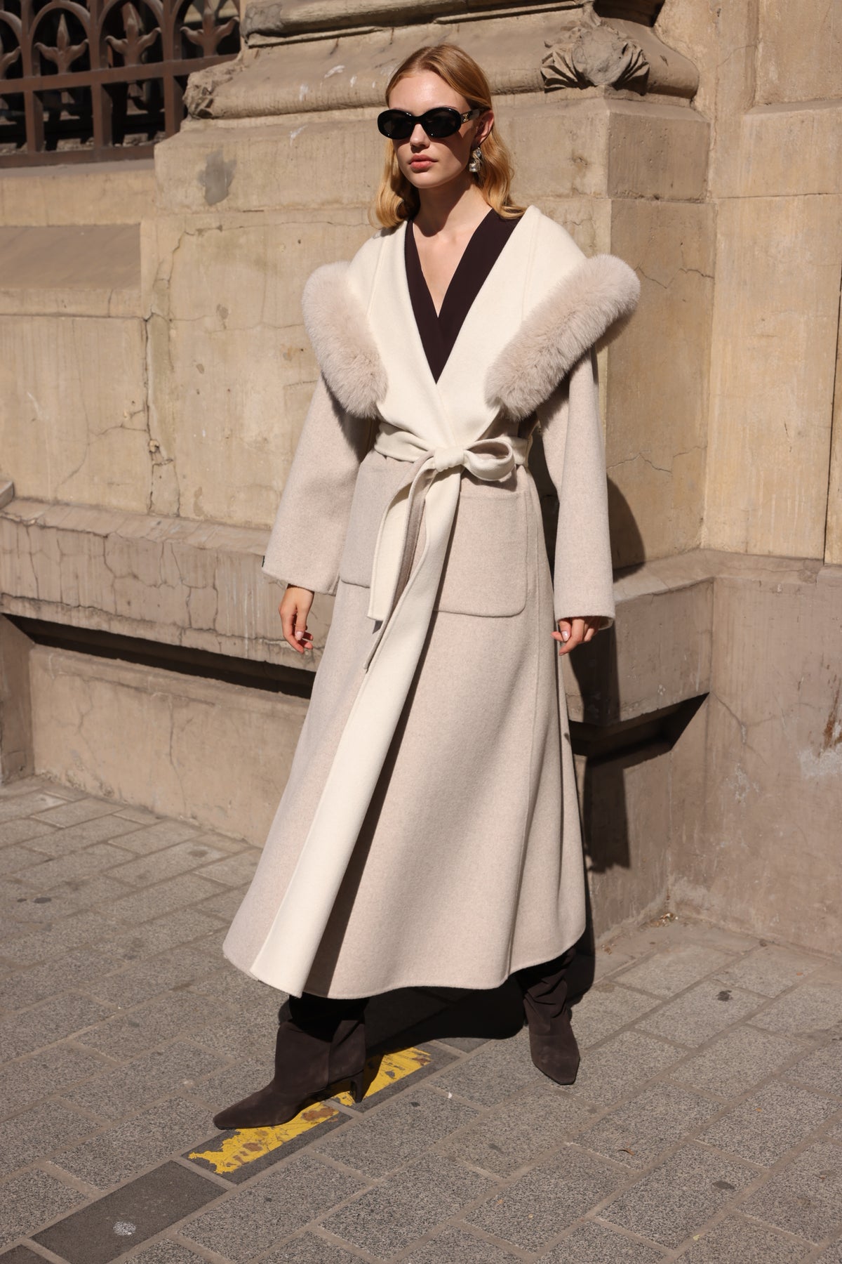 ALPACA FOX FUR COAT -9022