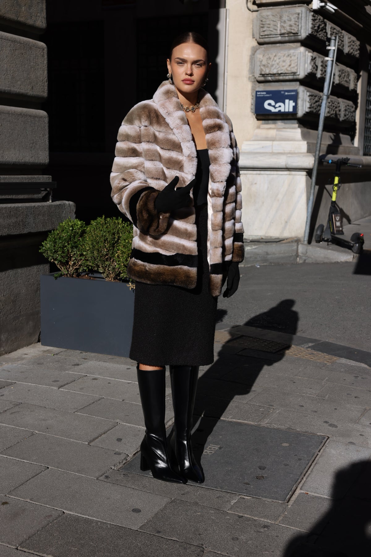 NATURAL REX FUR JACKET