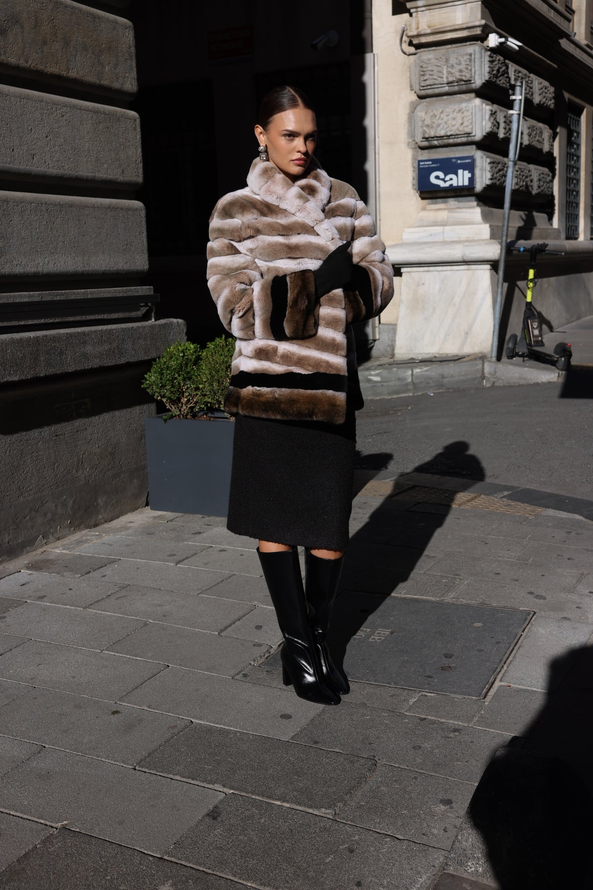 NATURAL REX FUR JACKET