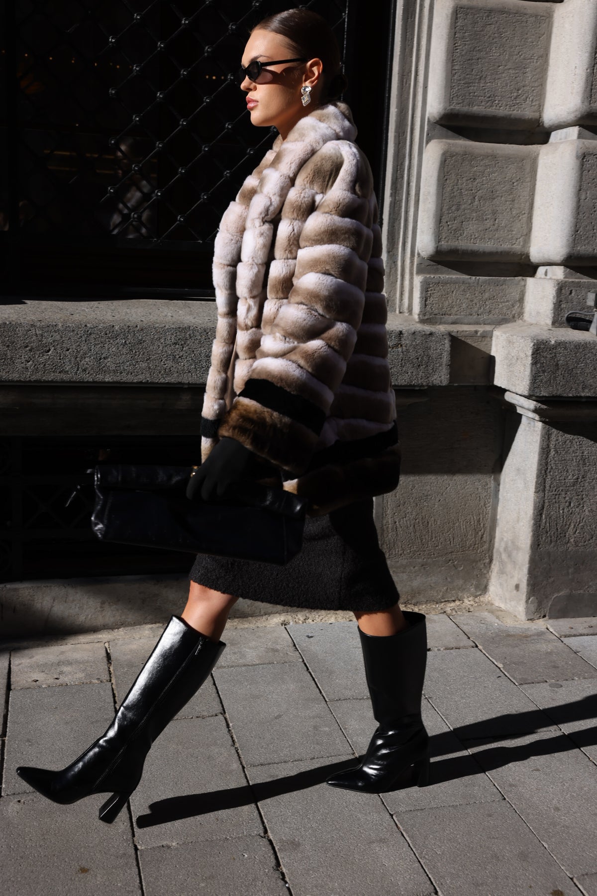 NATURAL REX FUR JACKET