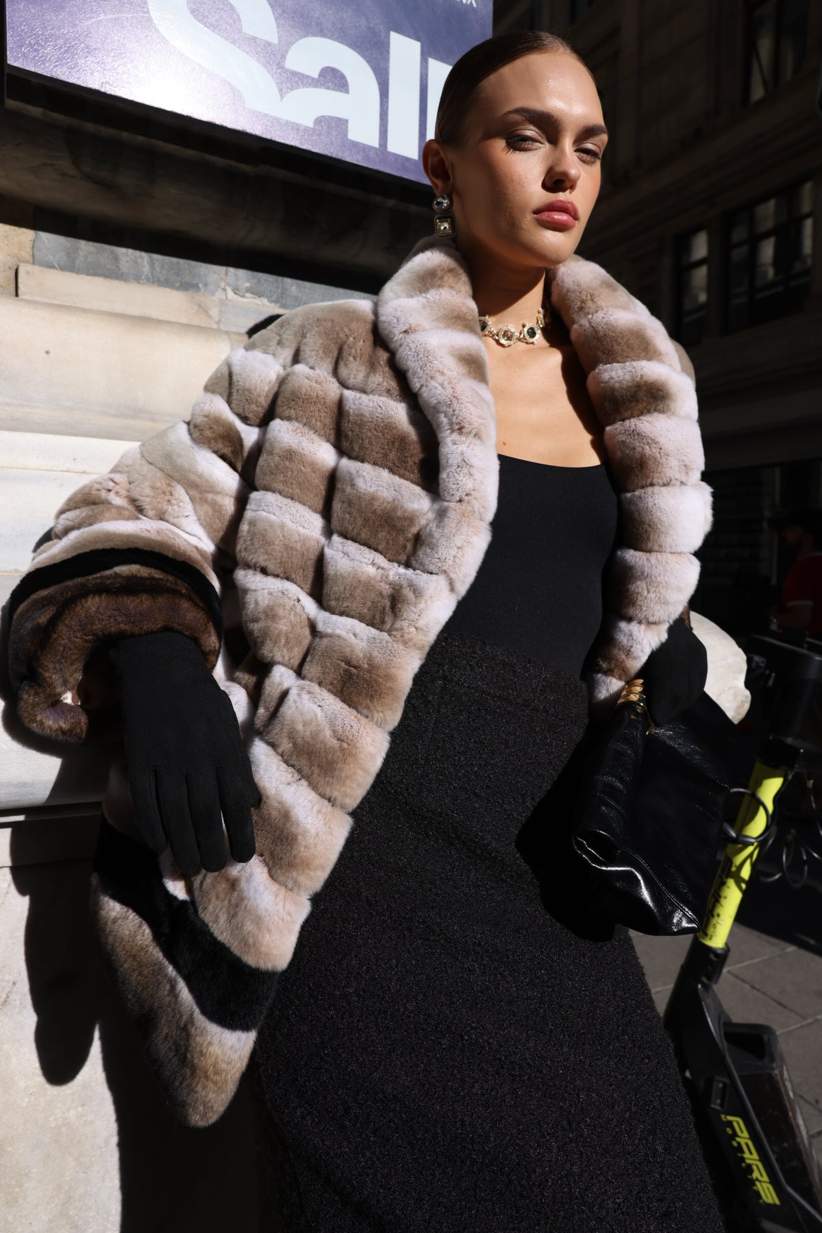 NATURAL REX FUR JACKET