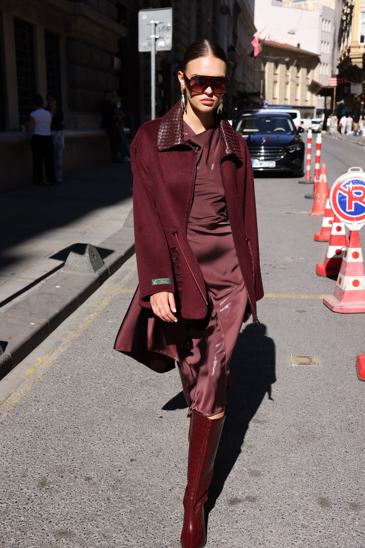 BURGUNDY ALPACA MINK JACKET-3917F