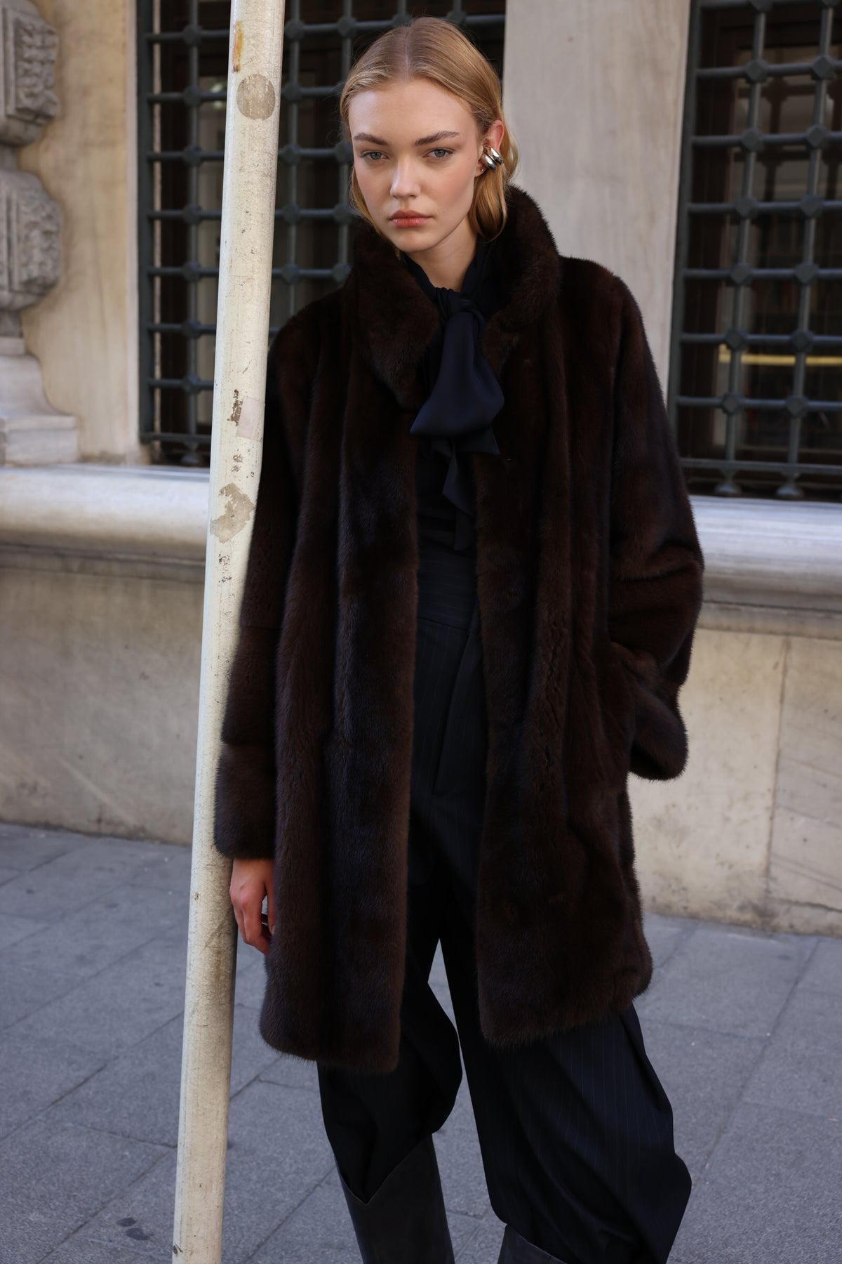 BROWN MINK FUR JACKET