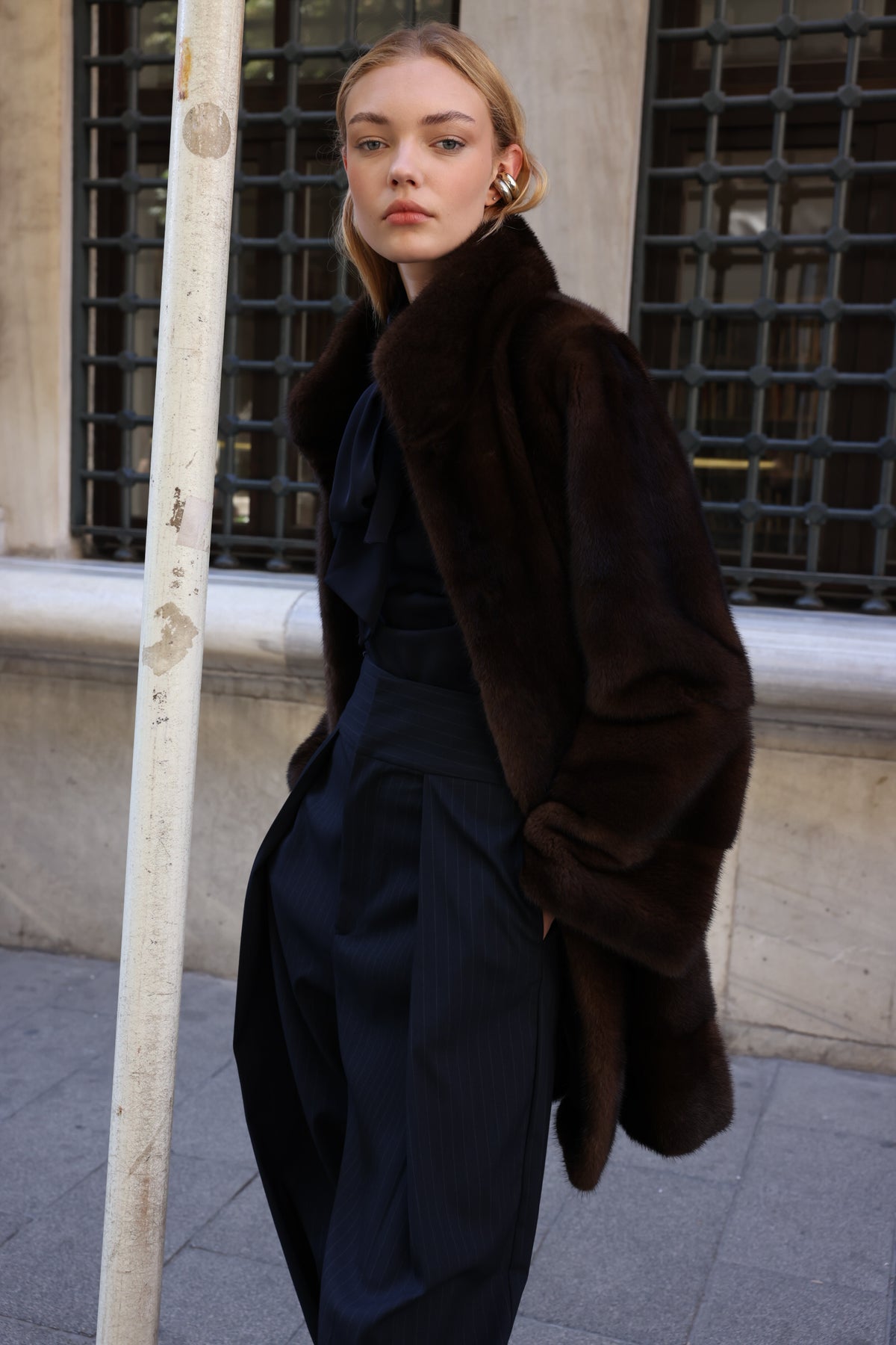 BROWN MINK FUR JACKET