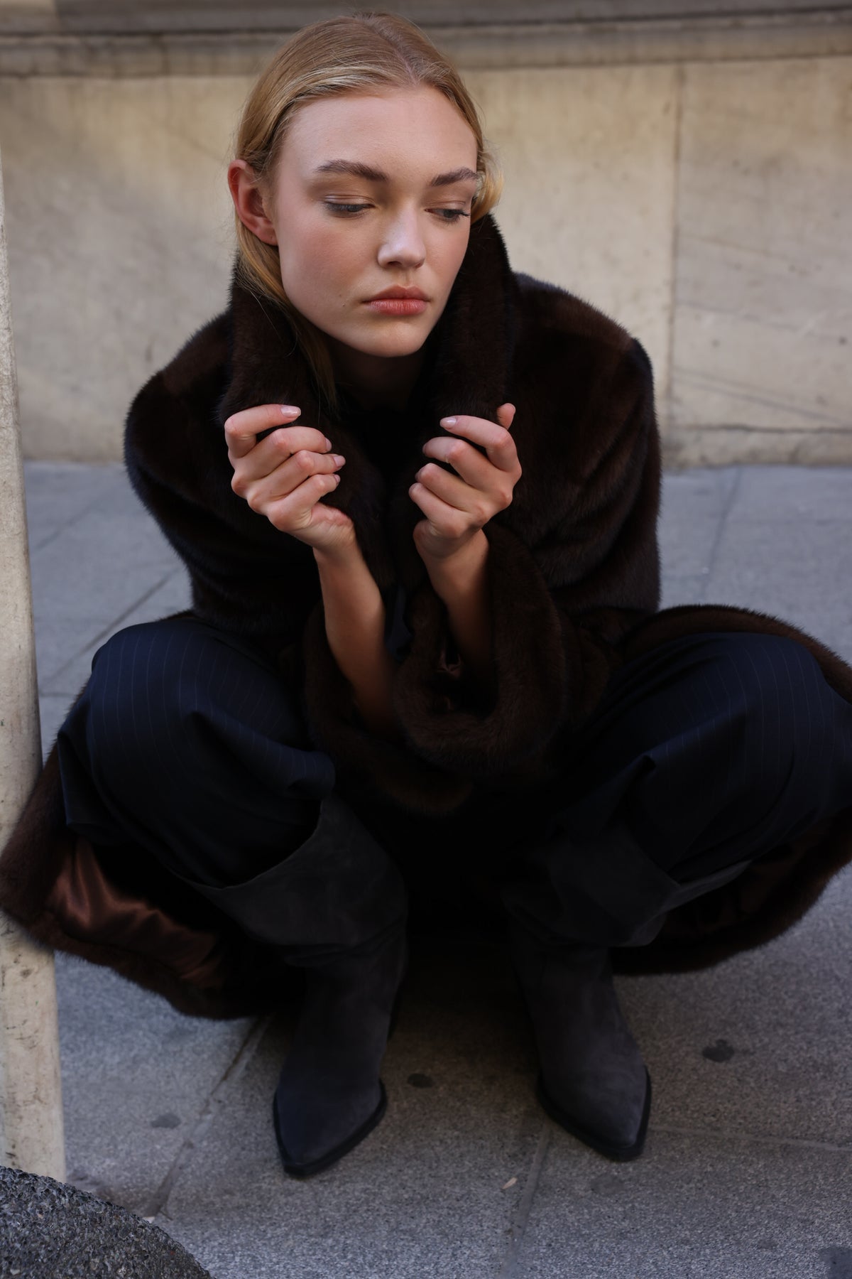 BROWN MINK FUR JACKET