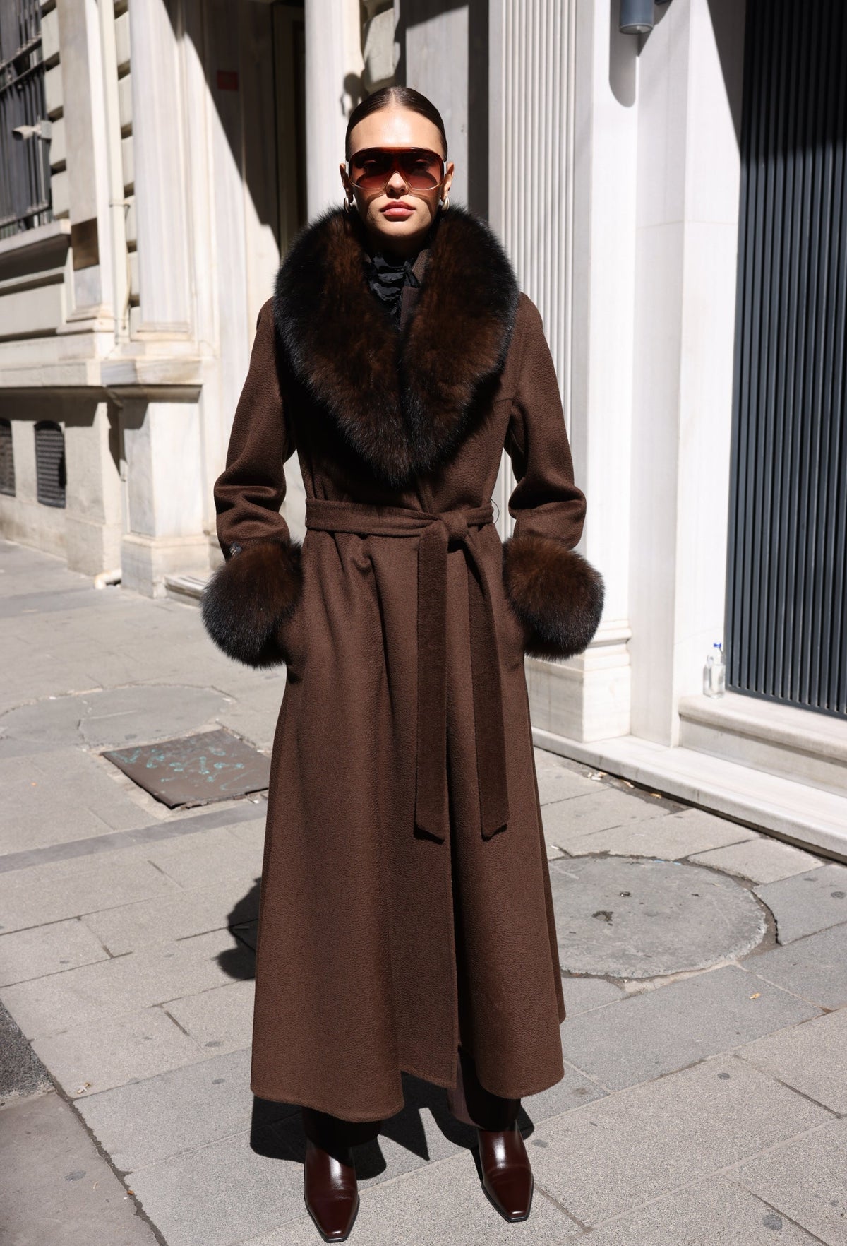 BROWN ZIBELLINO FOX COAT