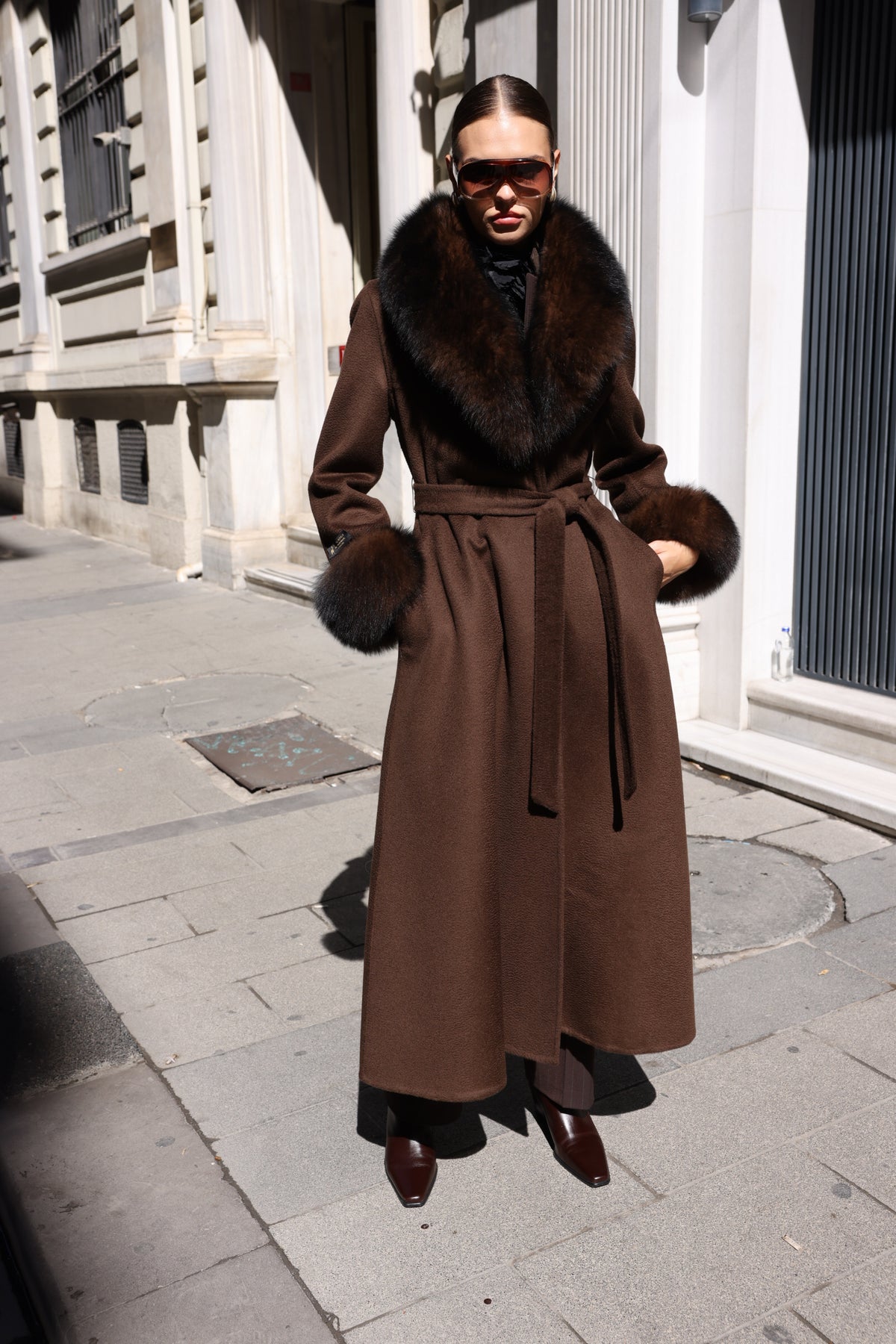 BROWN ZIBELLINO FOX COAT