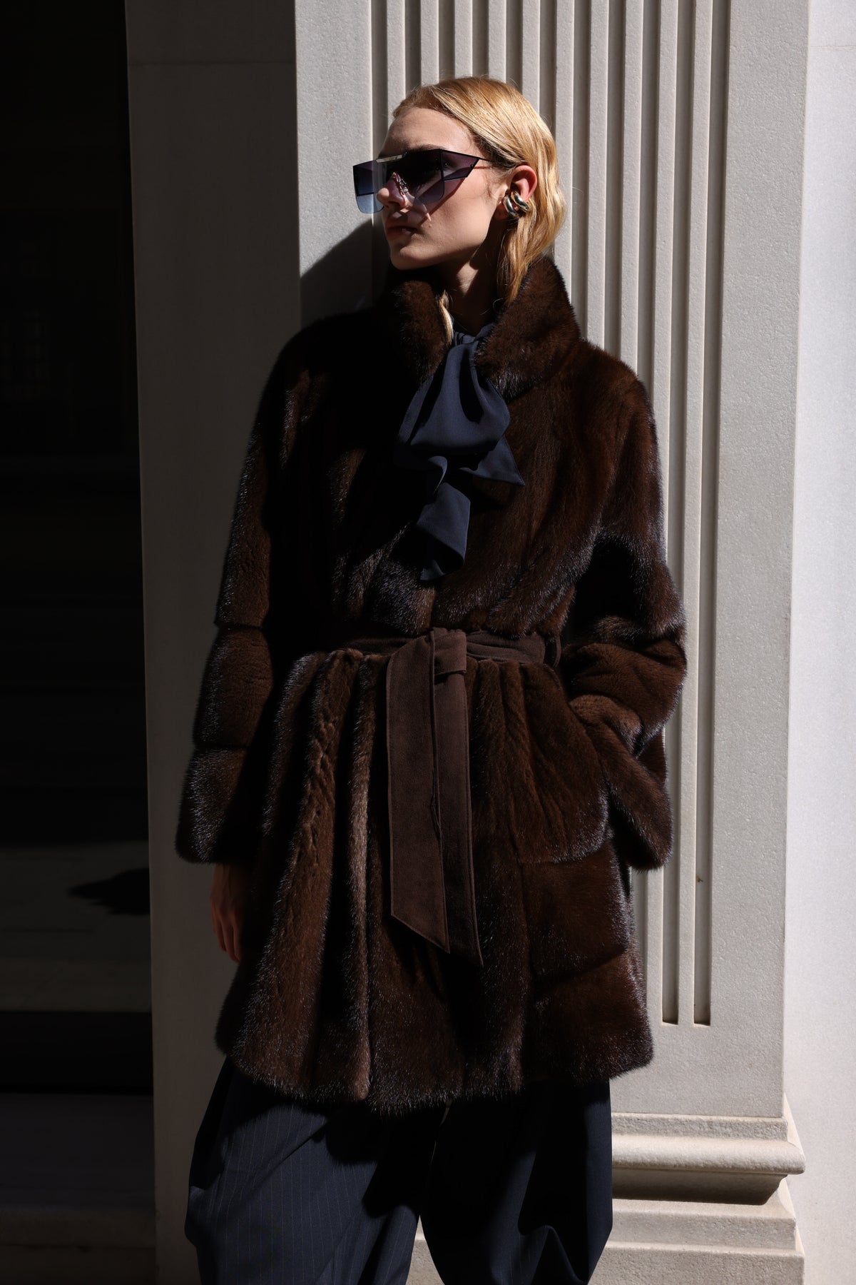 BROWN MINK FUR JACKET