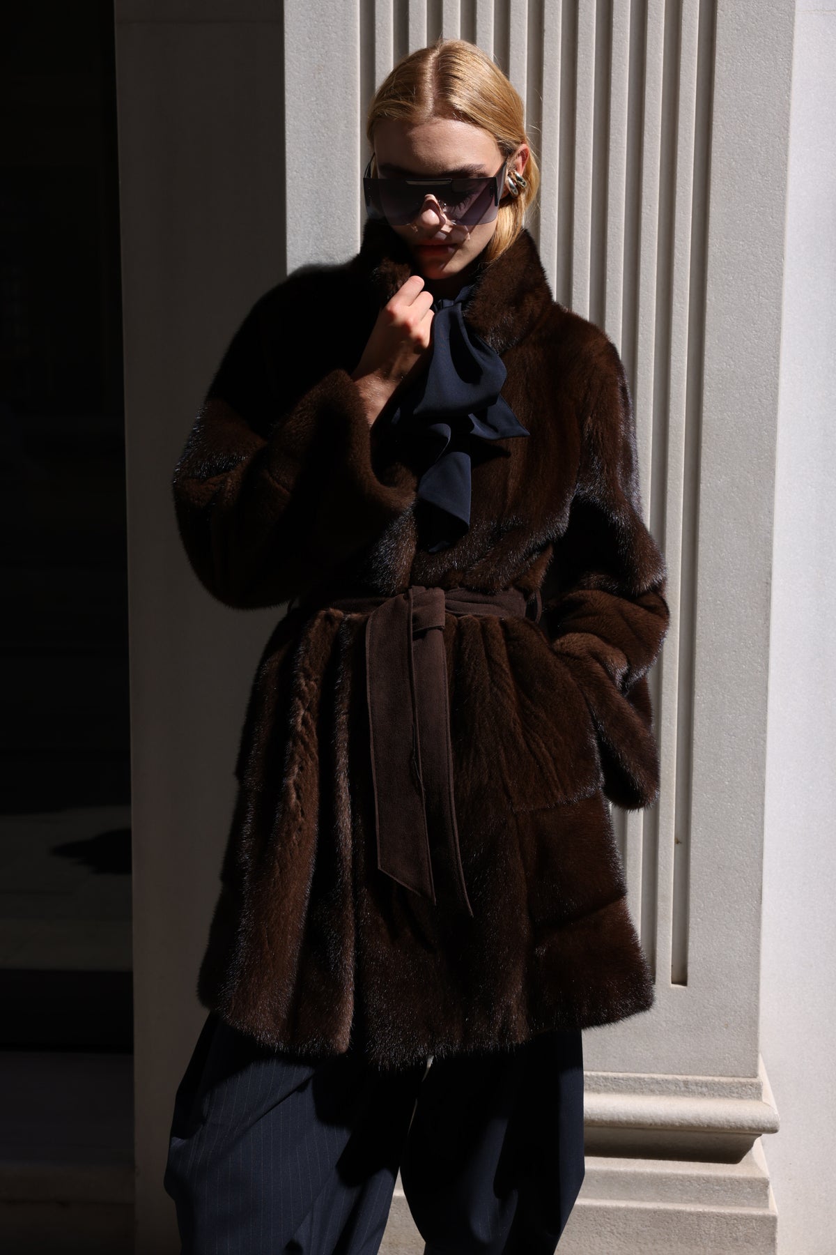 BROWN MINK FUR JACKET