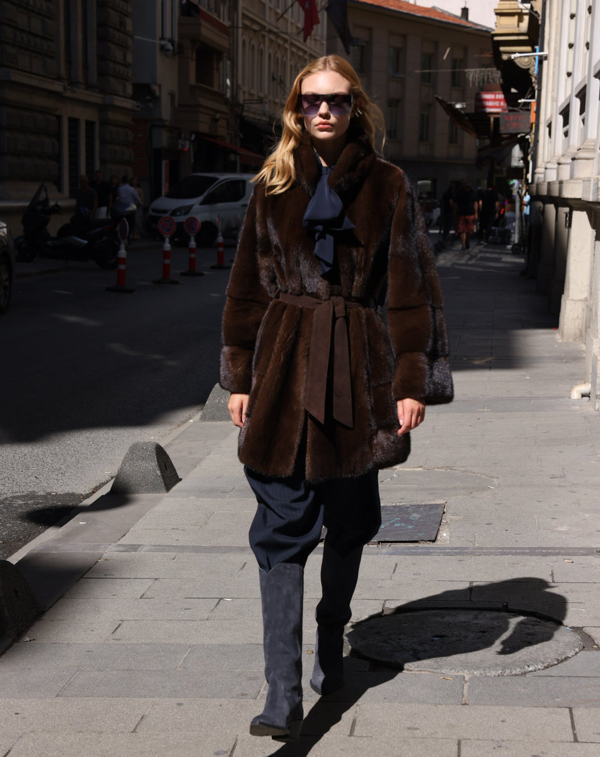 BROWN MINK FUR JACKET