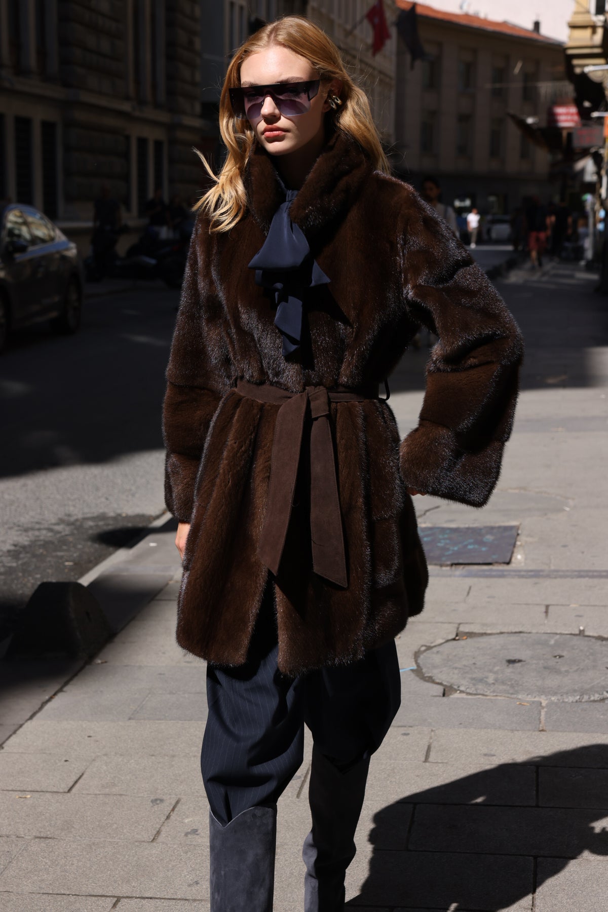 BROWN MINK FUR JACKET