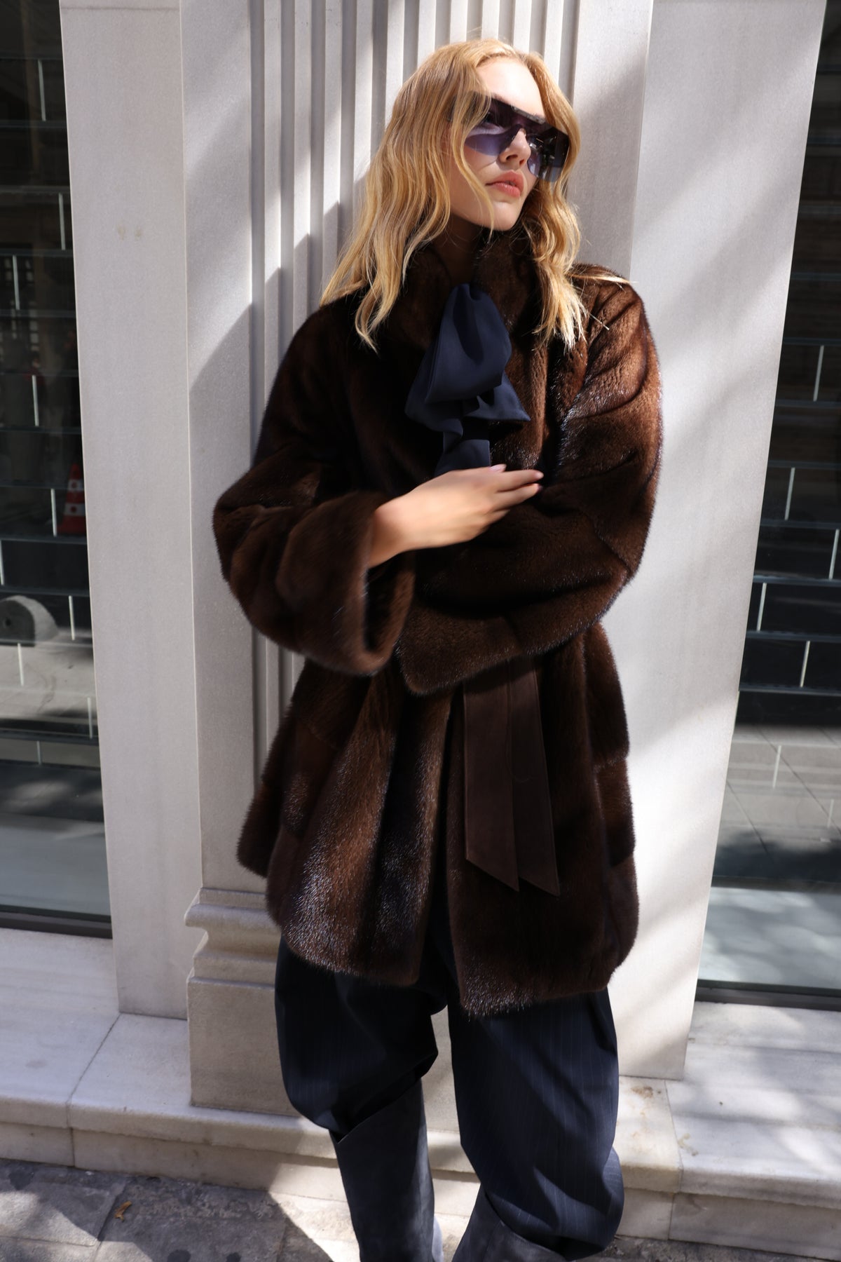 BROWN MINK FUR JACKET