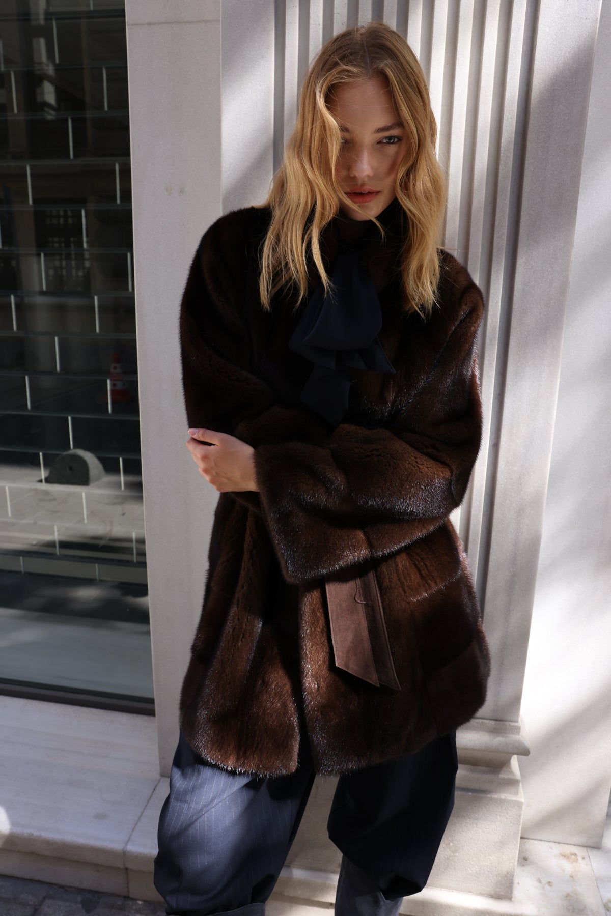 BROWN MINK FUR JACKET