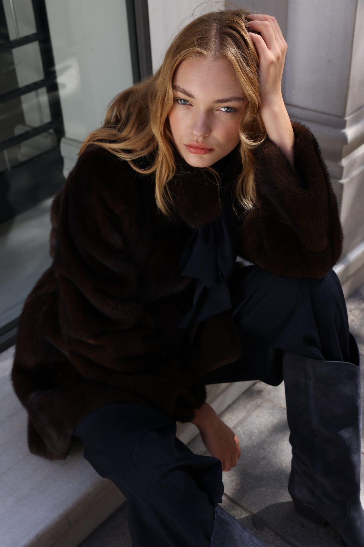 BROWN MINK FUR JACKET