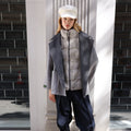 SMOKY PEARL GREY ALPACA MINK FUR VEST JACKET -9478
