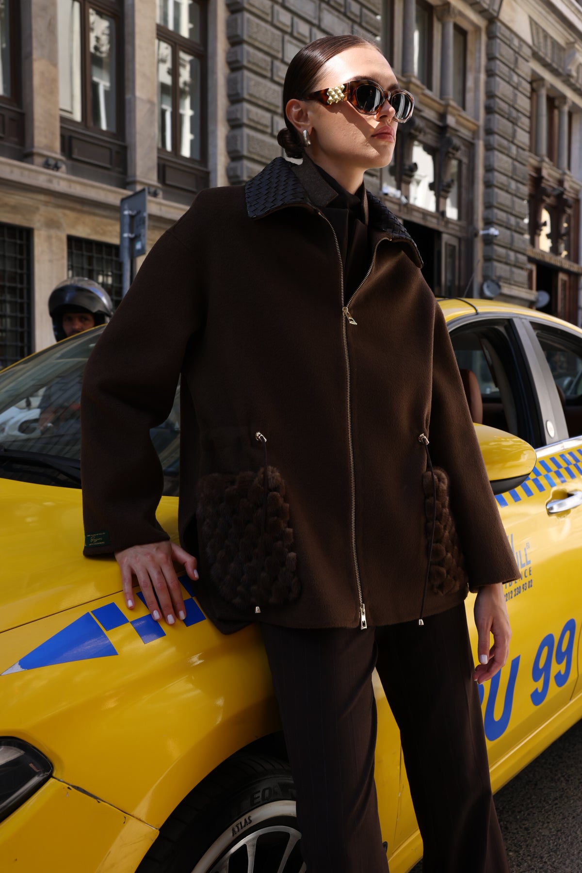 BROWN ALPACA MINK JACKET-3917F