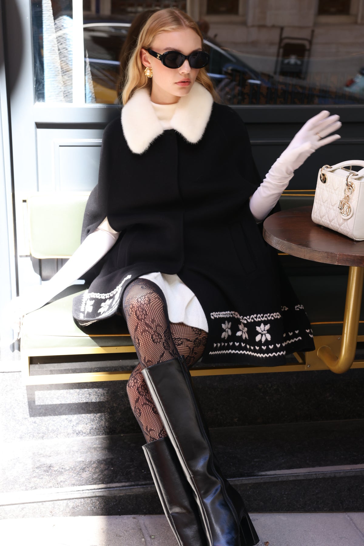 BLACK ALPACA MINK FUR JACKET -9478