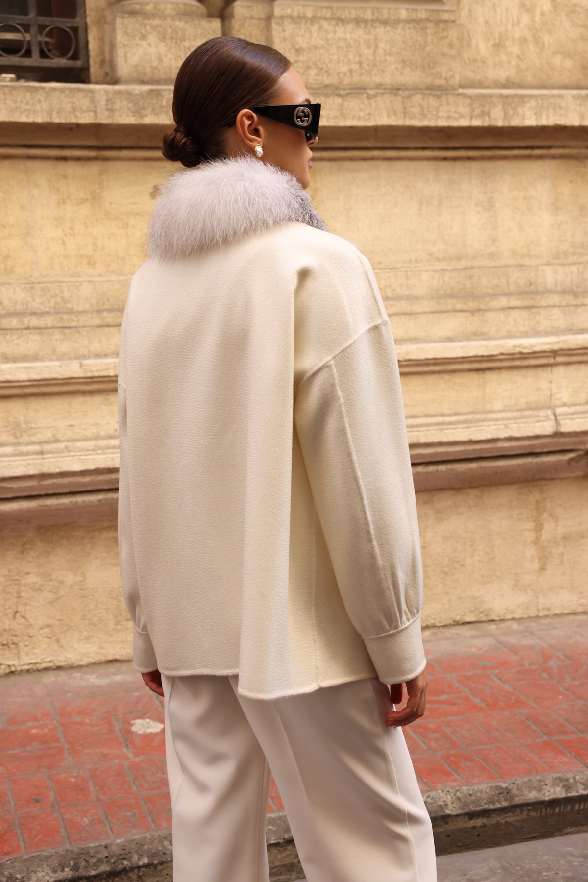 WHITE ELEGANCE ALPACA FOX JACKET