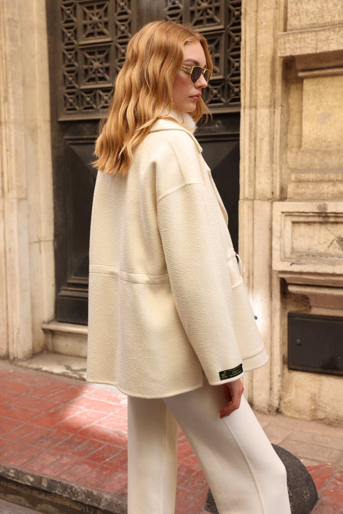 WHITE ALPACA MINK FUR VEST JACKET -9478