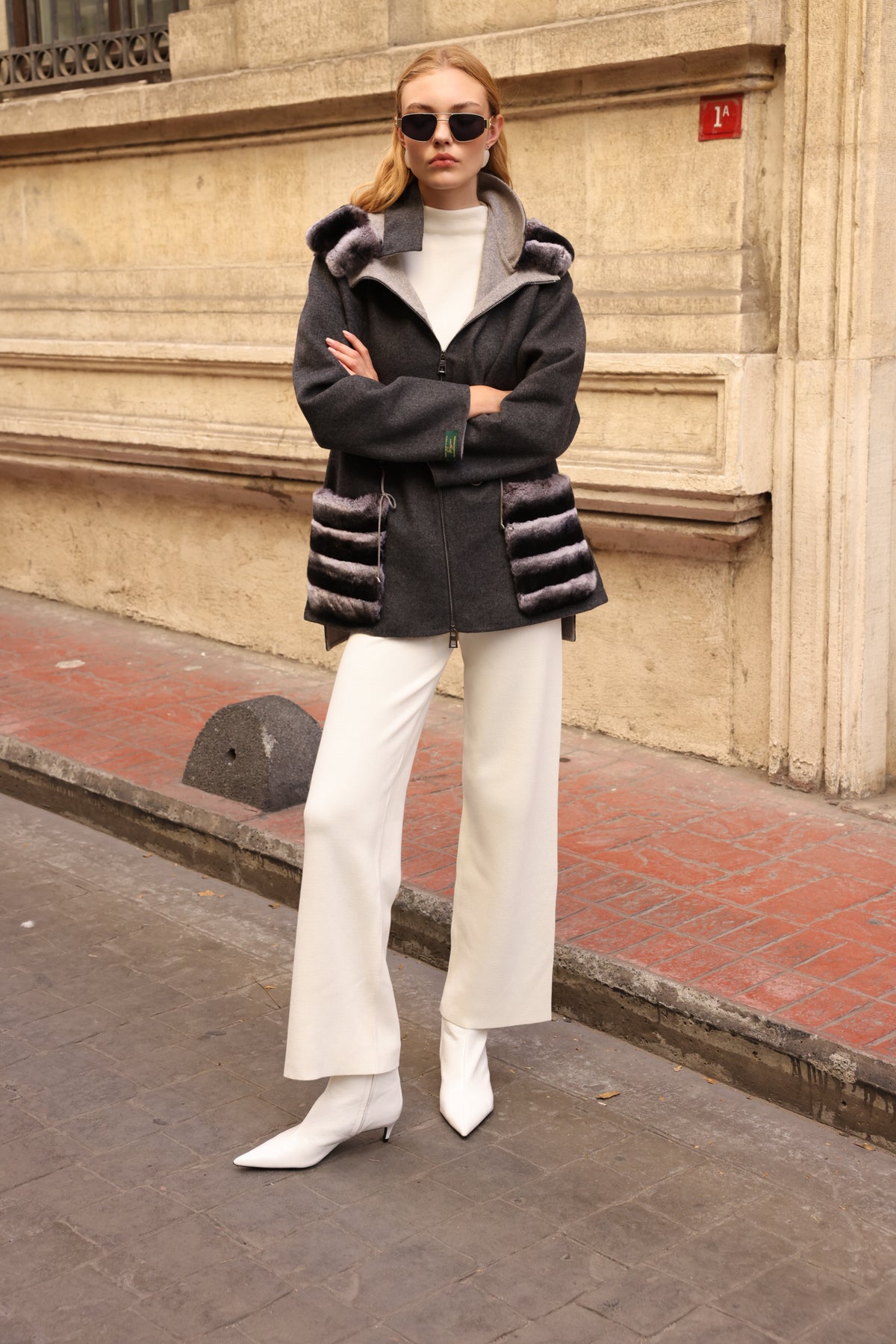 ALPACA RABBIT REX FUR JACKET -9317 REX