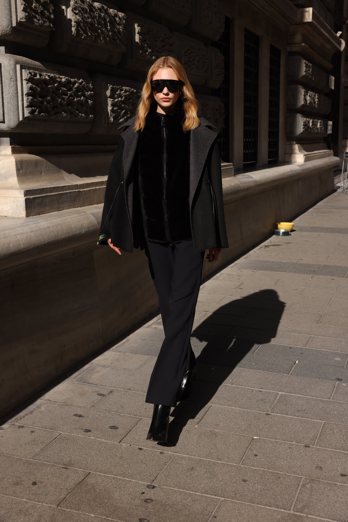 BLACK ALPACA MINK FUR VEST JACKET -9478