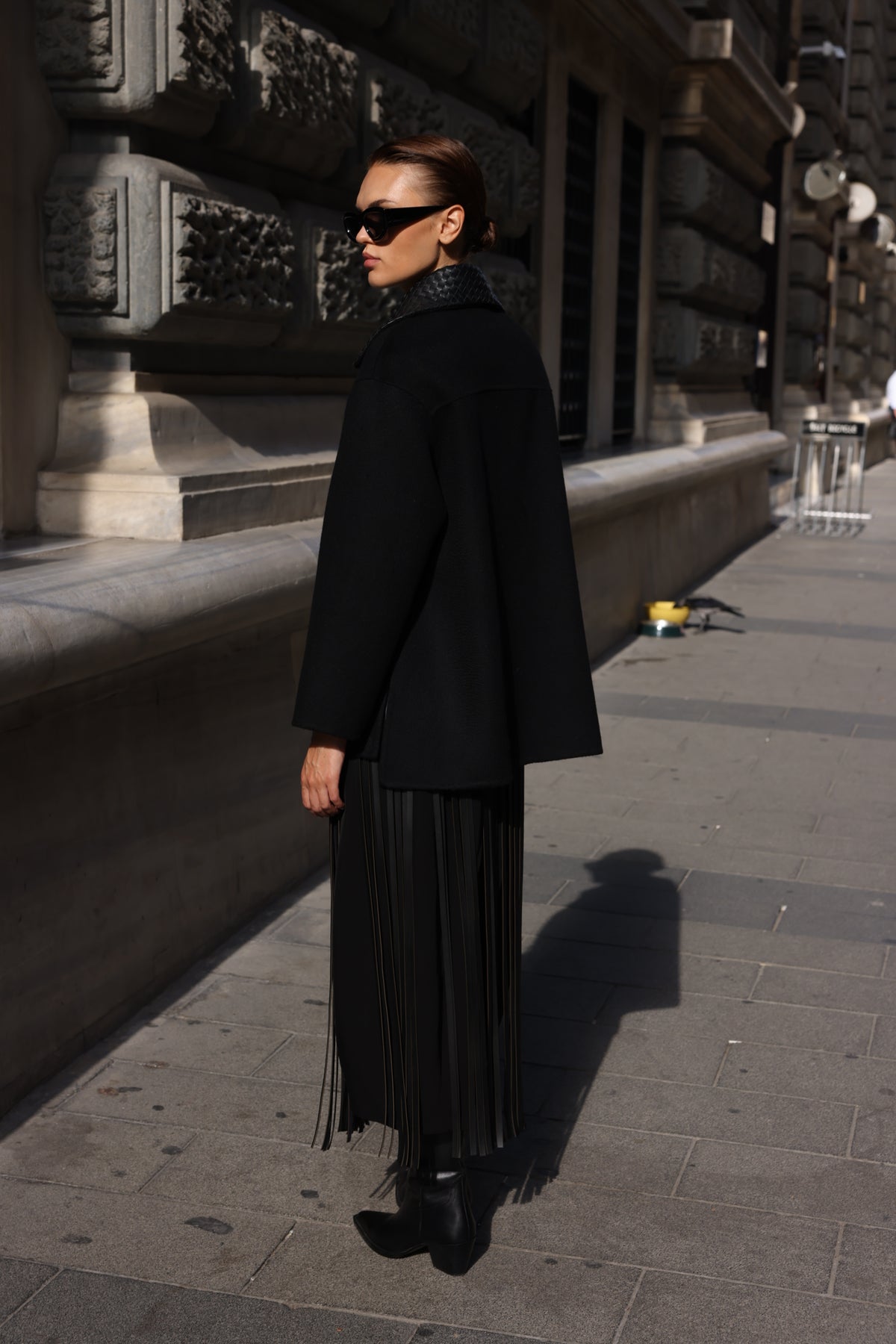 BLACK ALPACA MINK JACKET-3917F