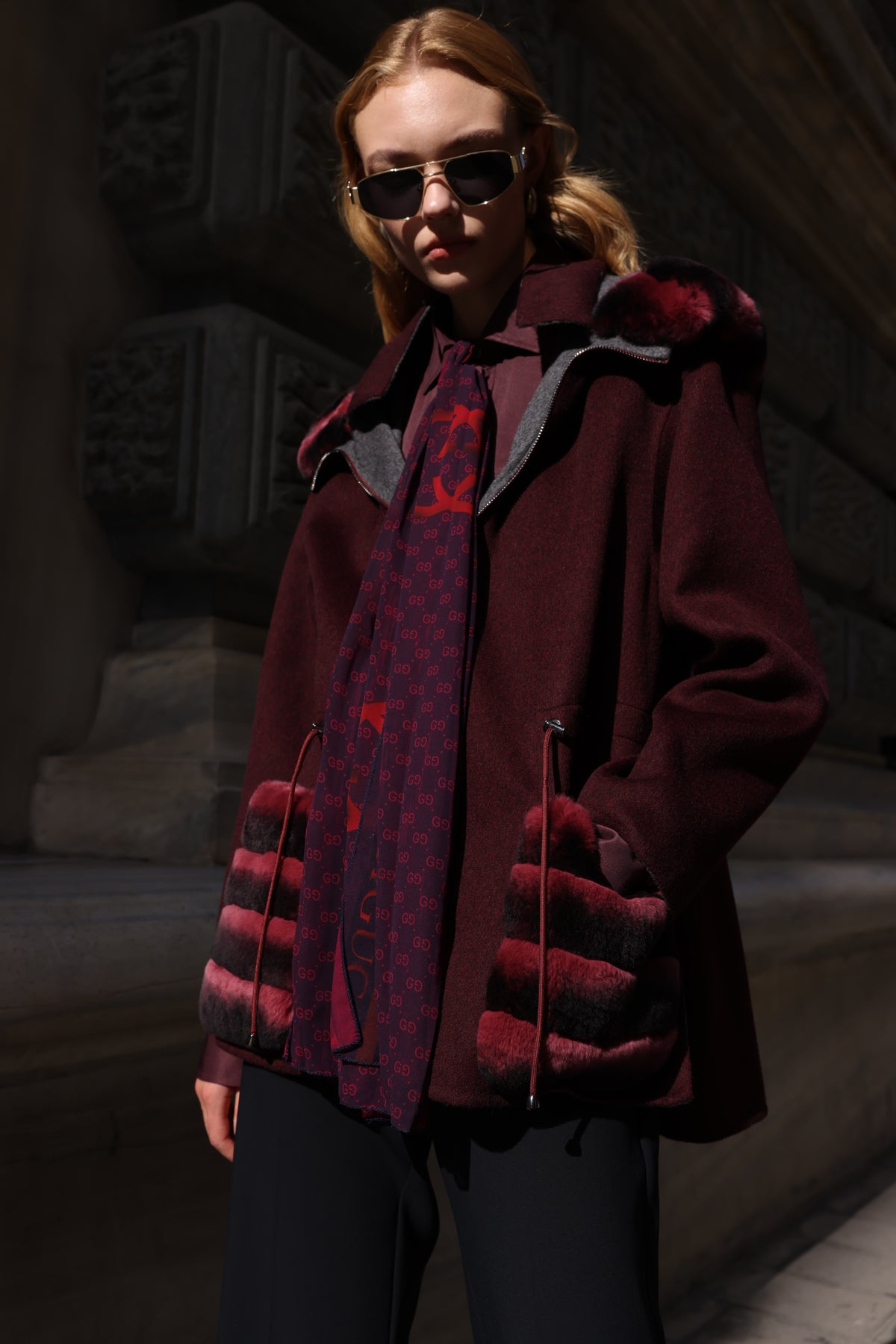 ALPACA RABBIT REX FUR JACKET -9317 REX